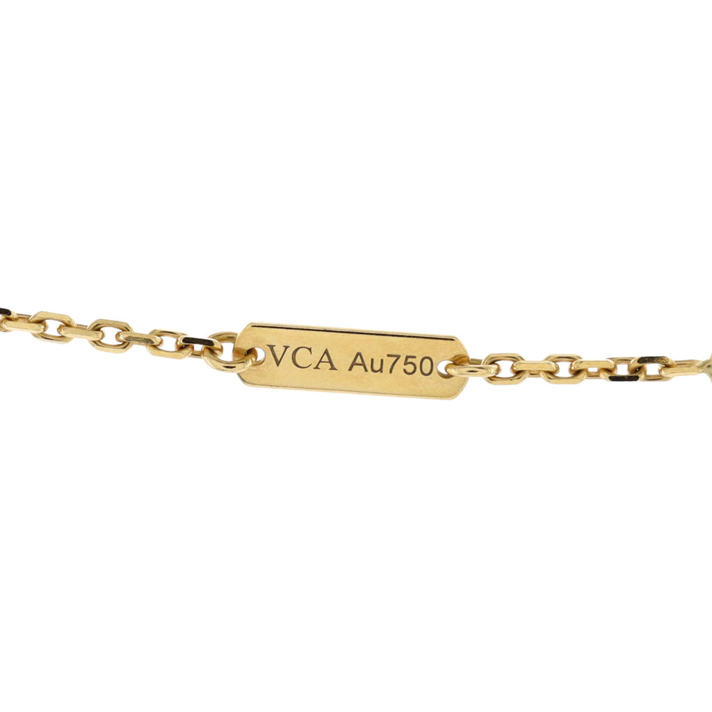 Vintage Alhambra Pendant Necklace 18K Yellow Gold and Onyx