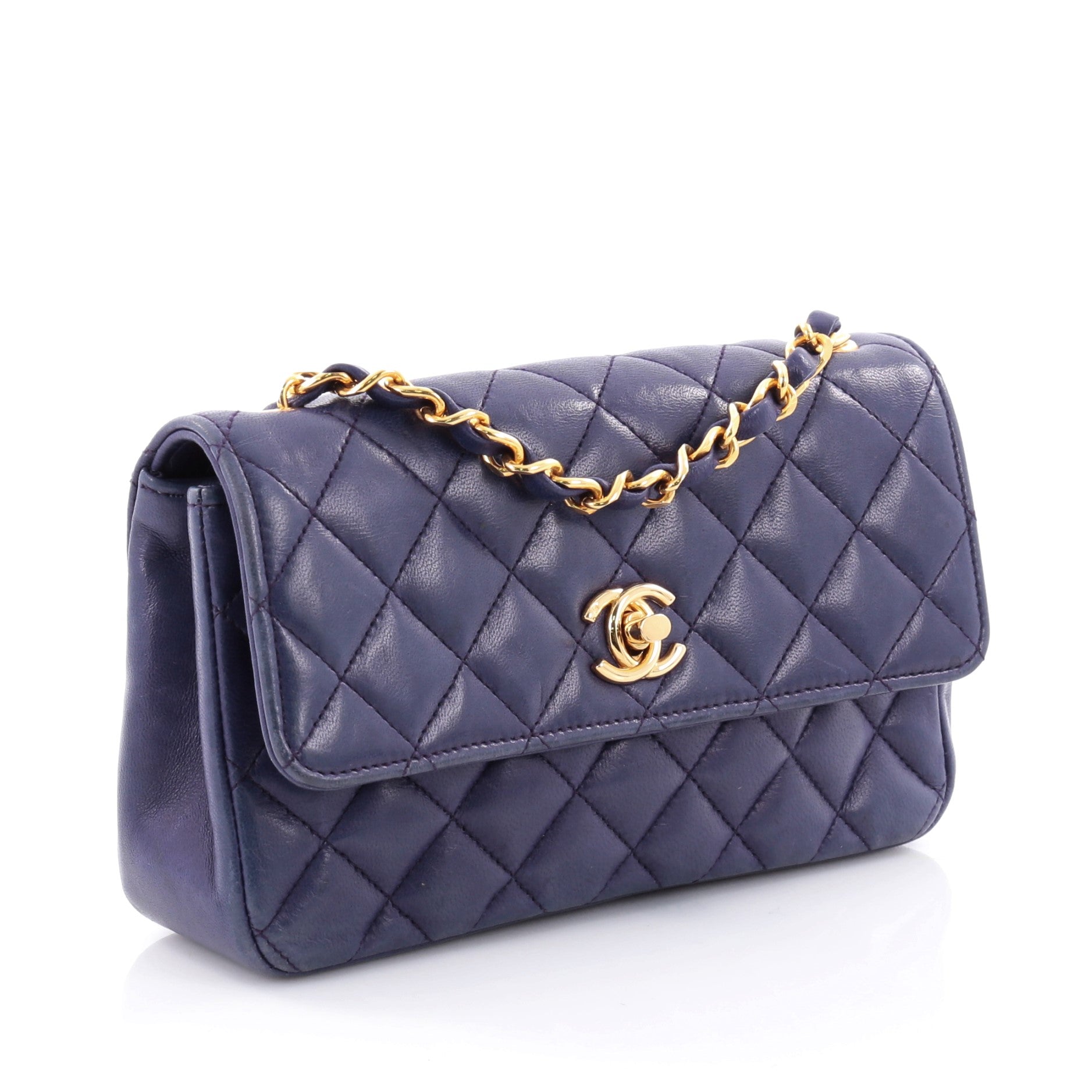 Vintage CC Chain Flap Bag Quilted Leather Mini