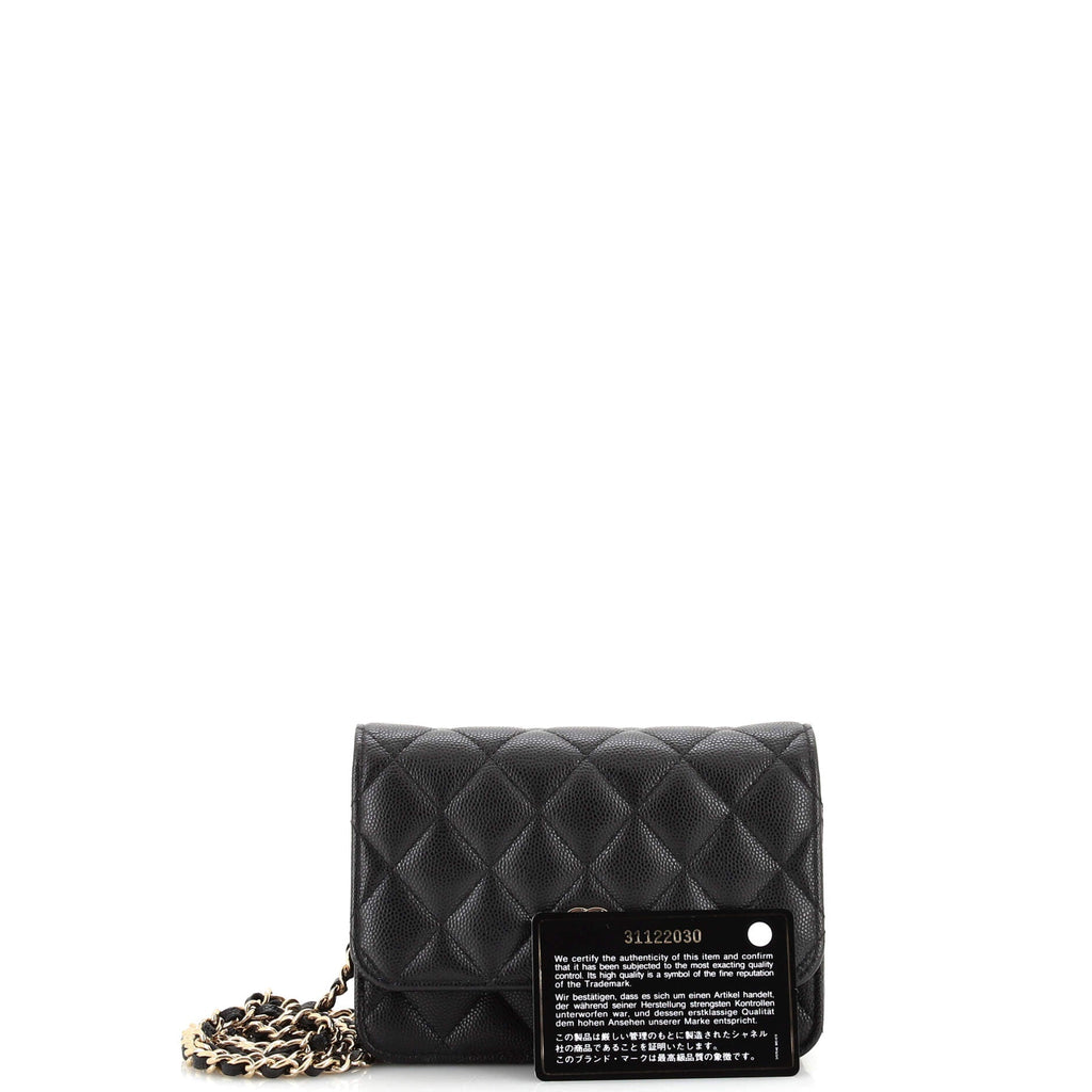 Wallet on Chain Quilted Caviar Mini