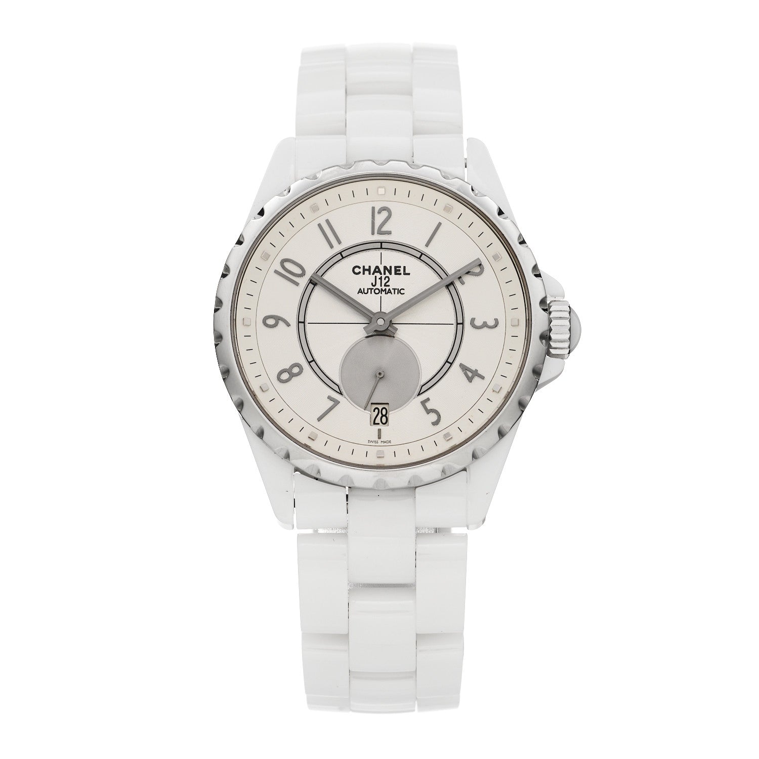 Stainless Steel Ceramic 38mm J12 Chrono Automatic Watch White