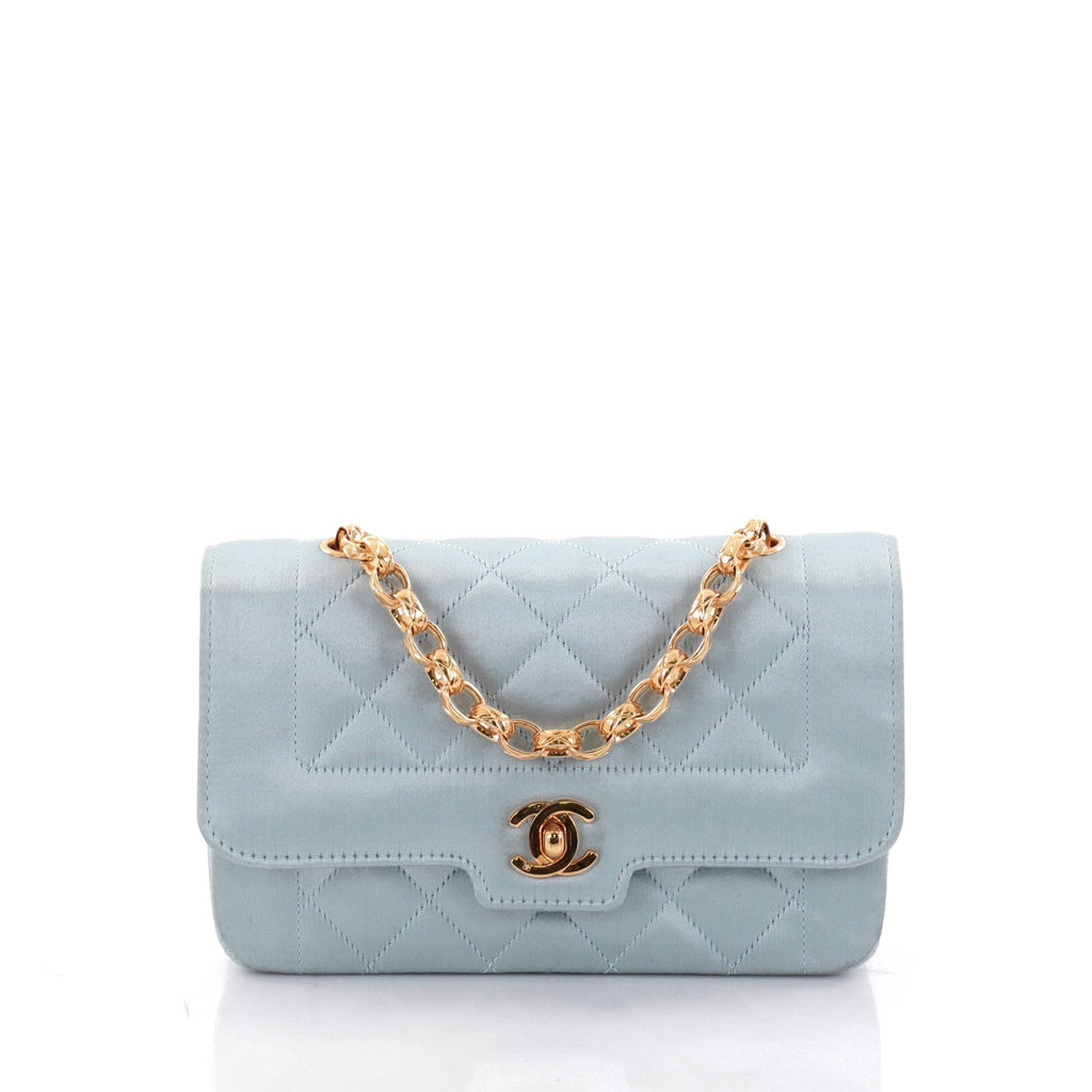Vintage CC Chain Flap Bag Quilted Satin Mini