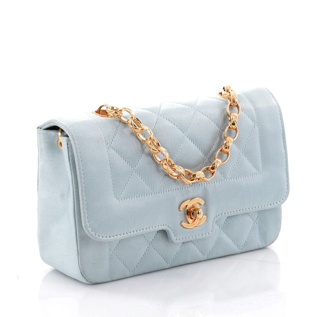 Vintage CC Chain Flap Bag Quilted Satin Mini