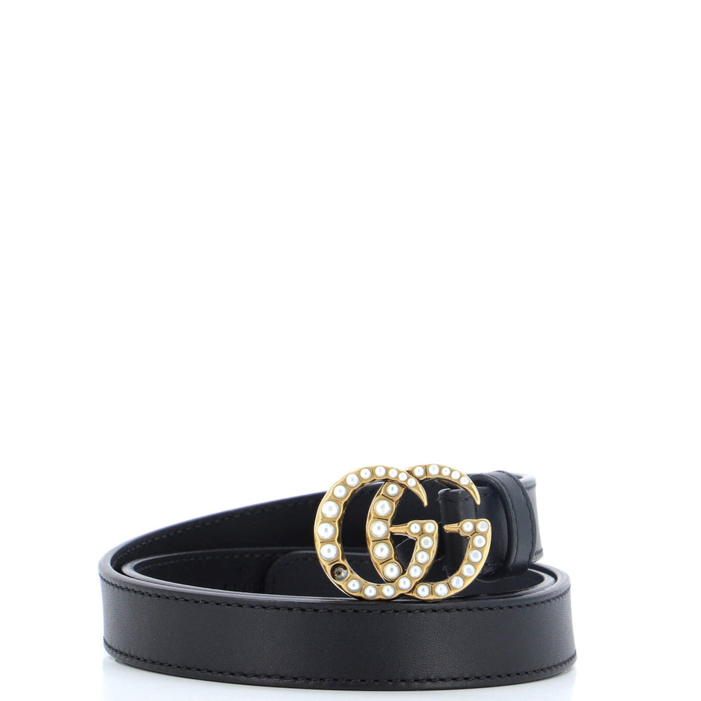 Pearly GG Marmont Belt Leather Thin 70