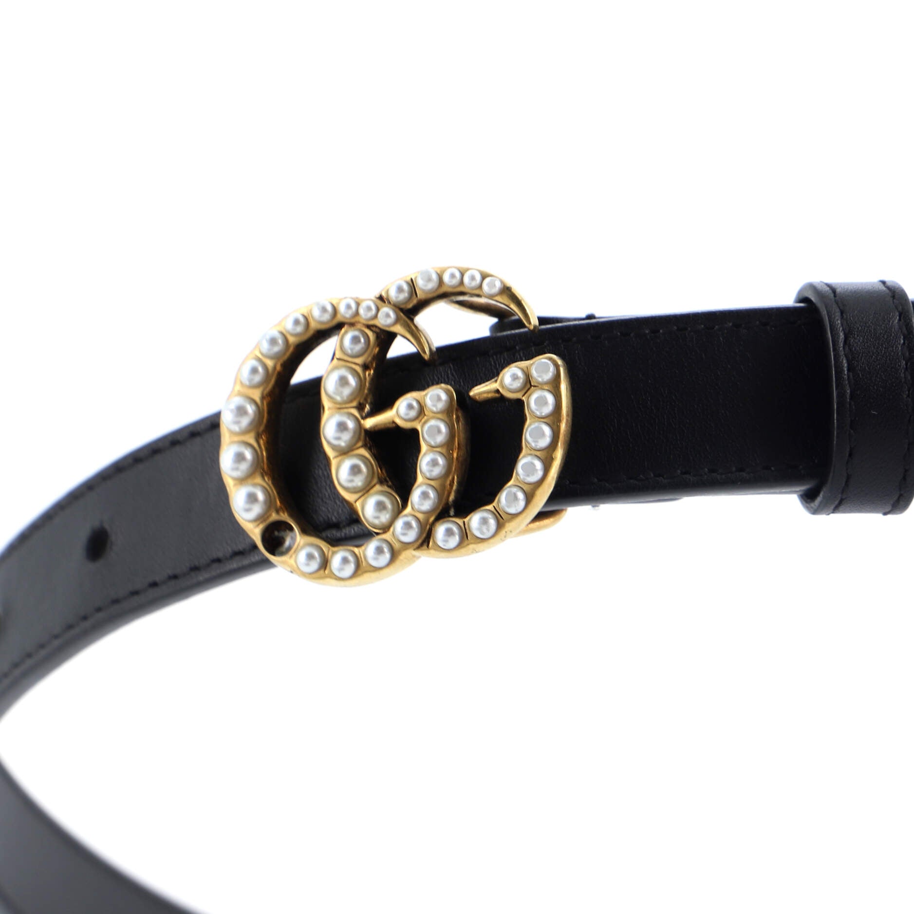 Pearly GG Marmont Belt Leather Thin 70