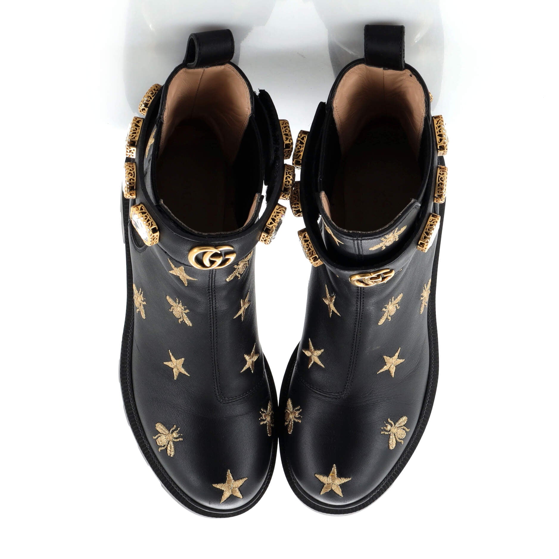 Women's Trip Boots Embroidered Leather with Crystals