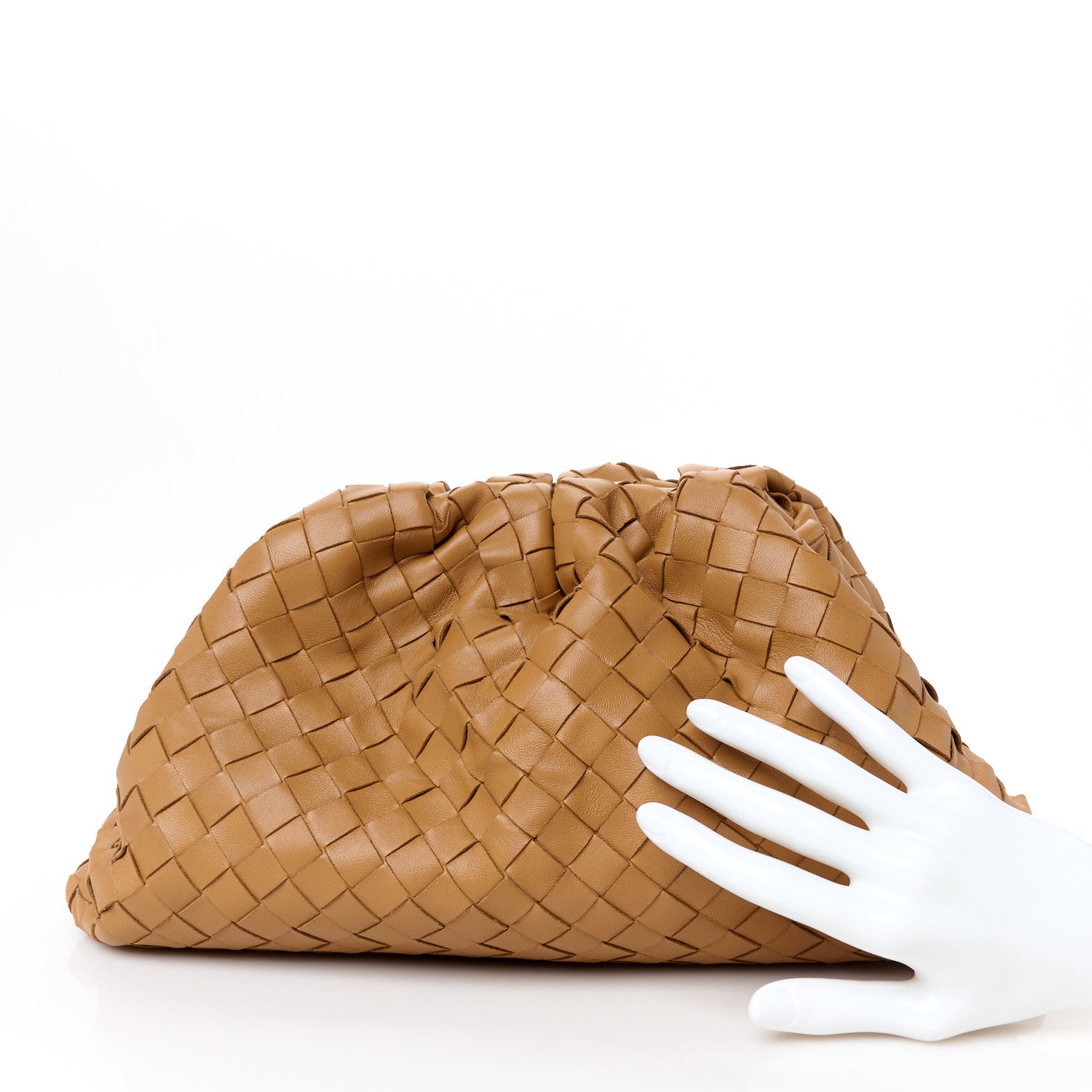 Nappa Maxi Intrecciato The Pouch Oversized Clutch Caramel