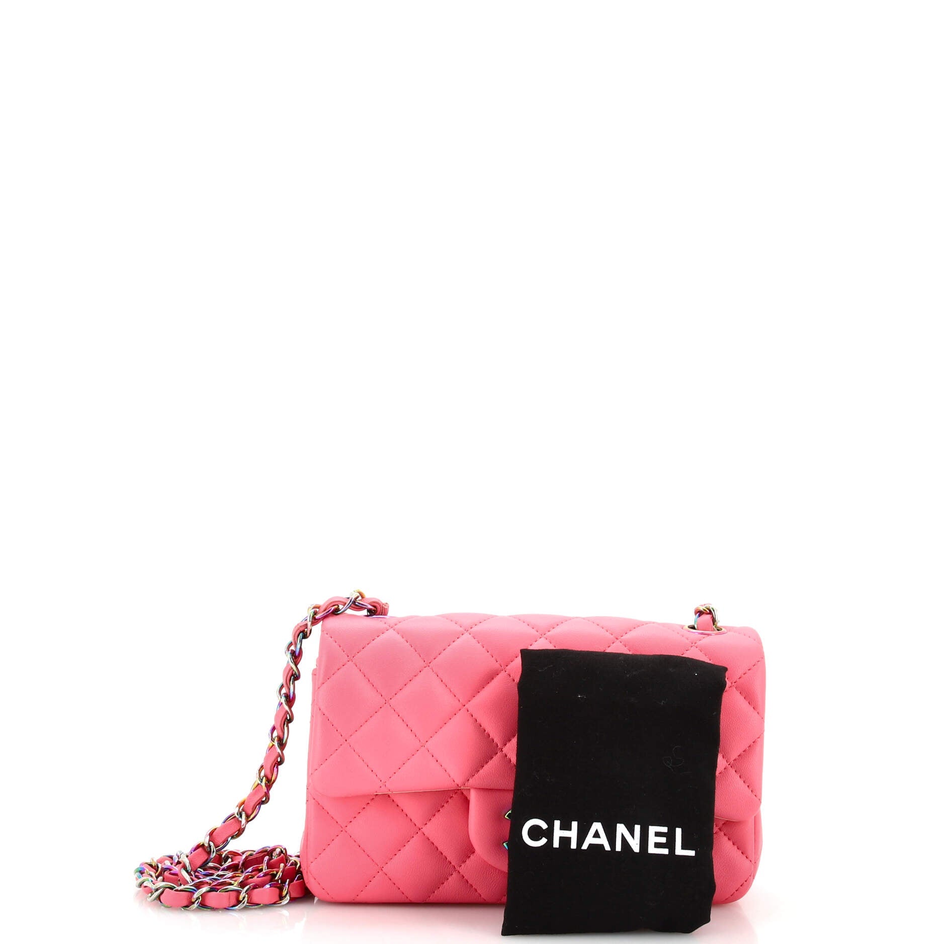 Classic Single Flap Bag Quilted Lambskin with Rainbow Hardware Mini