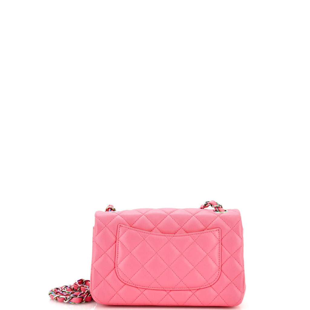 Classic Single Flap Bag Quilted Lambskin with Rainbow Hardware Mini
