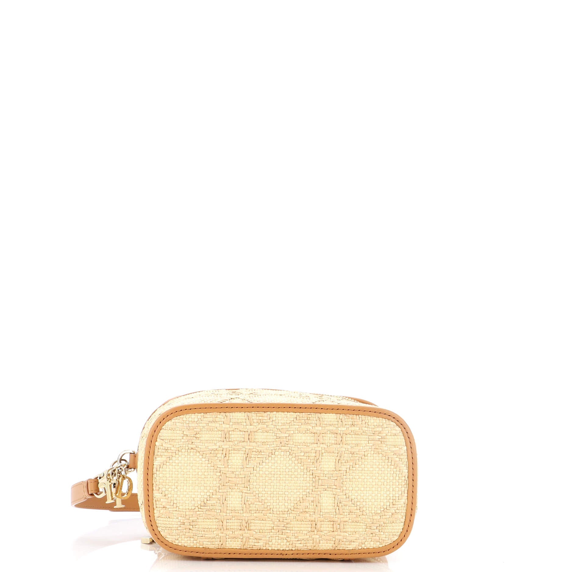 DiorTravel Convertible Vanity Case Cannage Embroidered Raffia with Leather Small