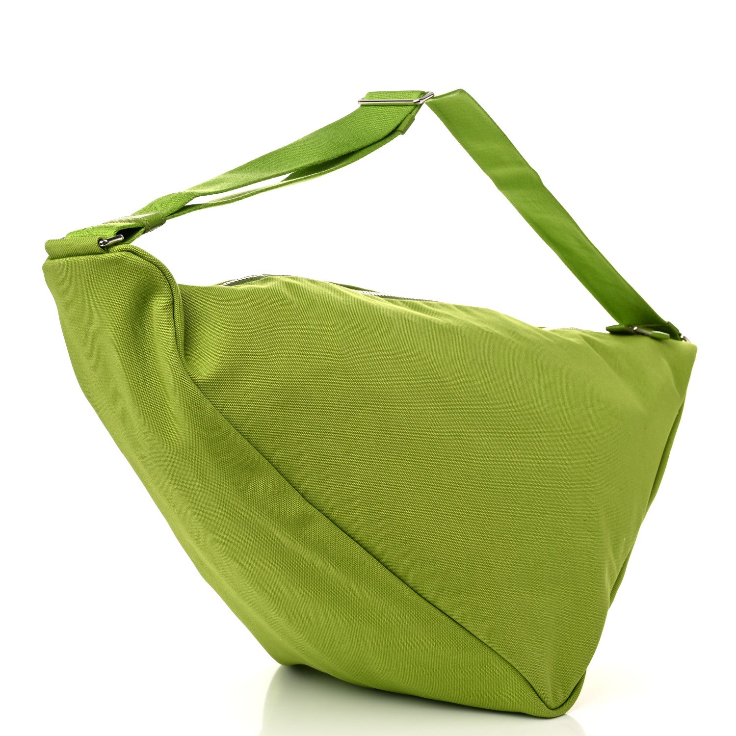 Canapa Logo Embossed Large Triangle Shoulder Bag Felce
