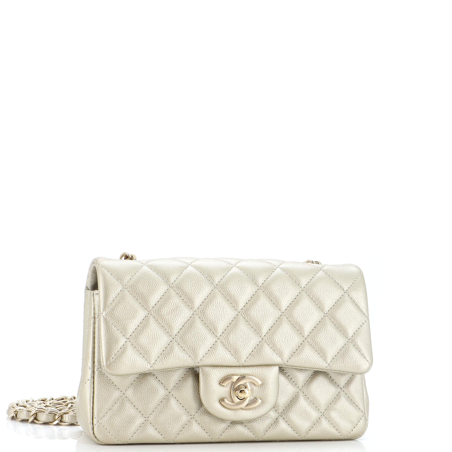 Classic Single Flap Bag Quilted Iridescent Calfskin Mini