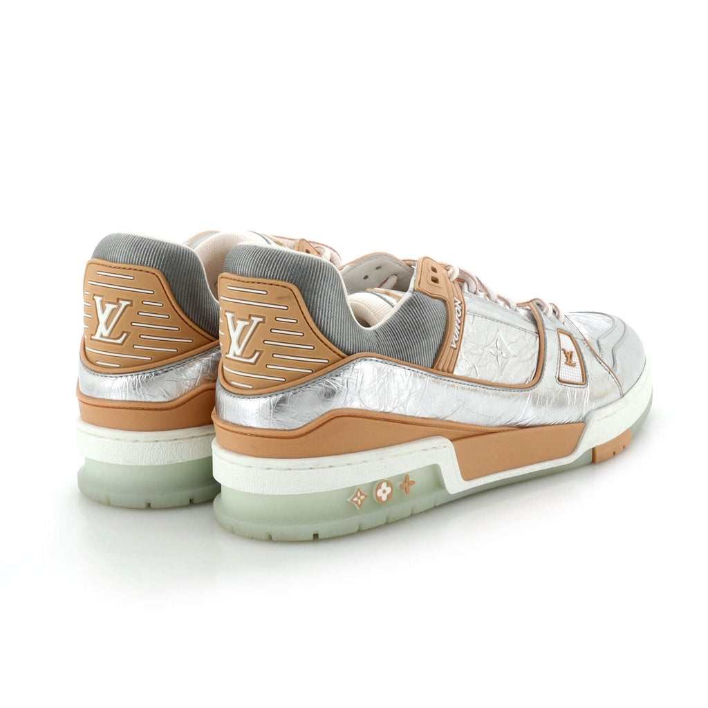 Men's LV Trainer Sneakers Monogram Embossed Metallic Leather
