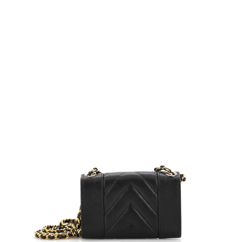 Mademoiselle Vintage  Holder on Chain Quilted Sheepskin Mini