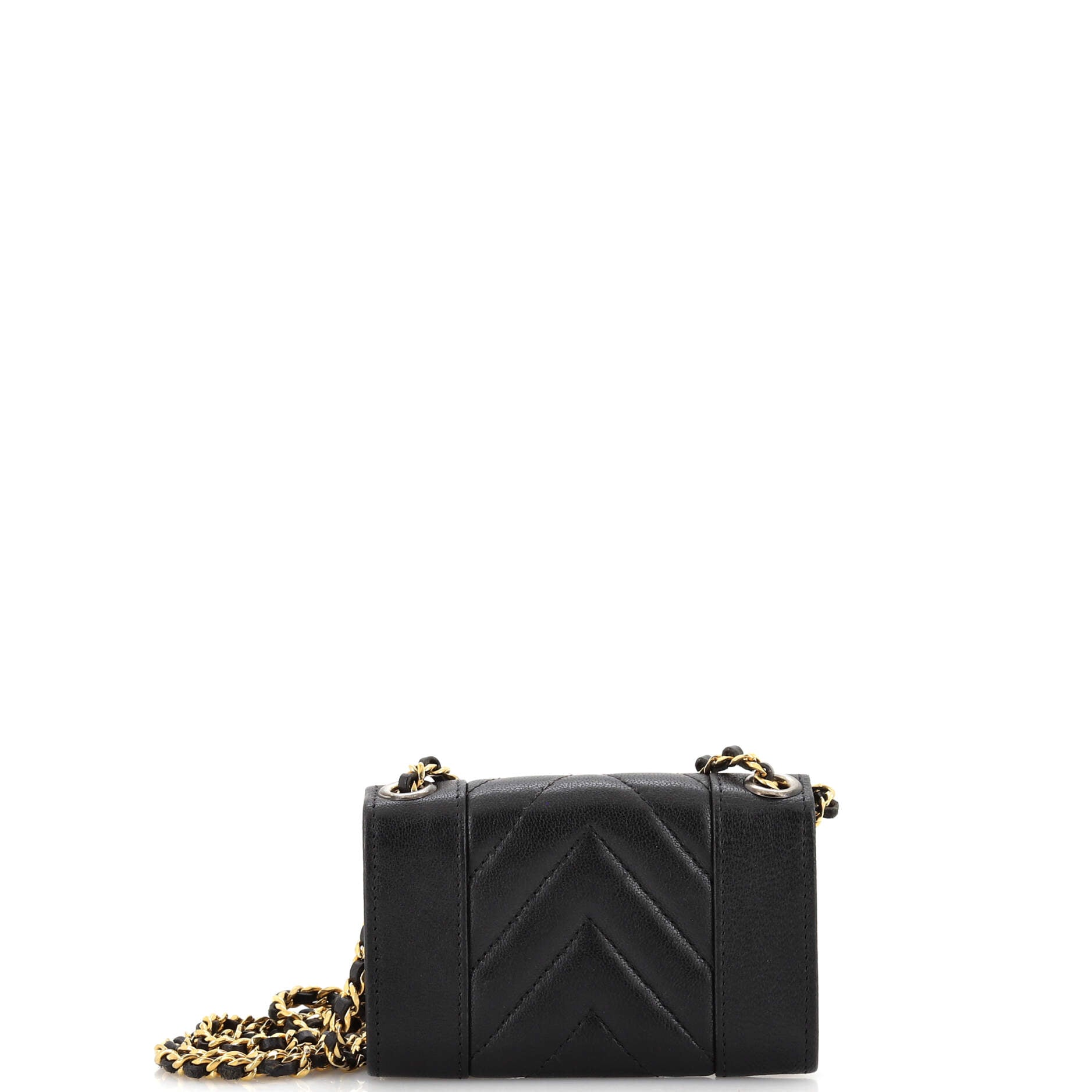 Mademoiselle Vintage  Holder on Chain Quilted Sheepskin Mini