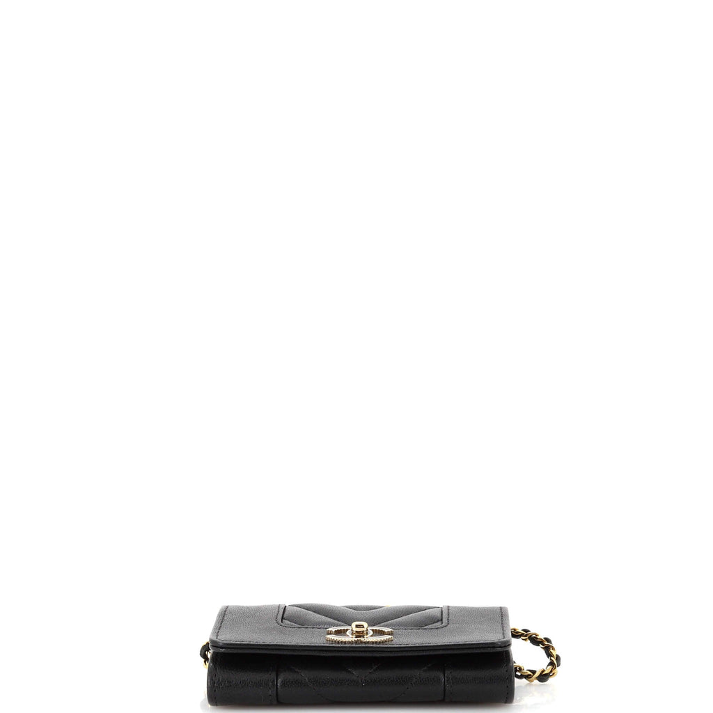 Mademoiselle Vintage  Holder on Chain Quilted Sheepskin Mini