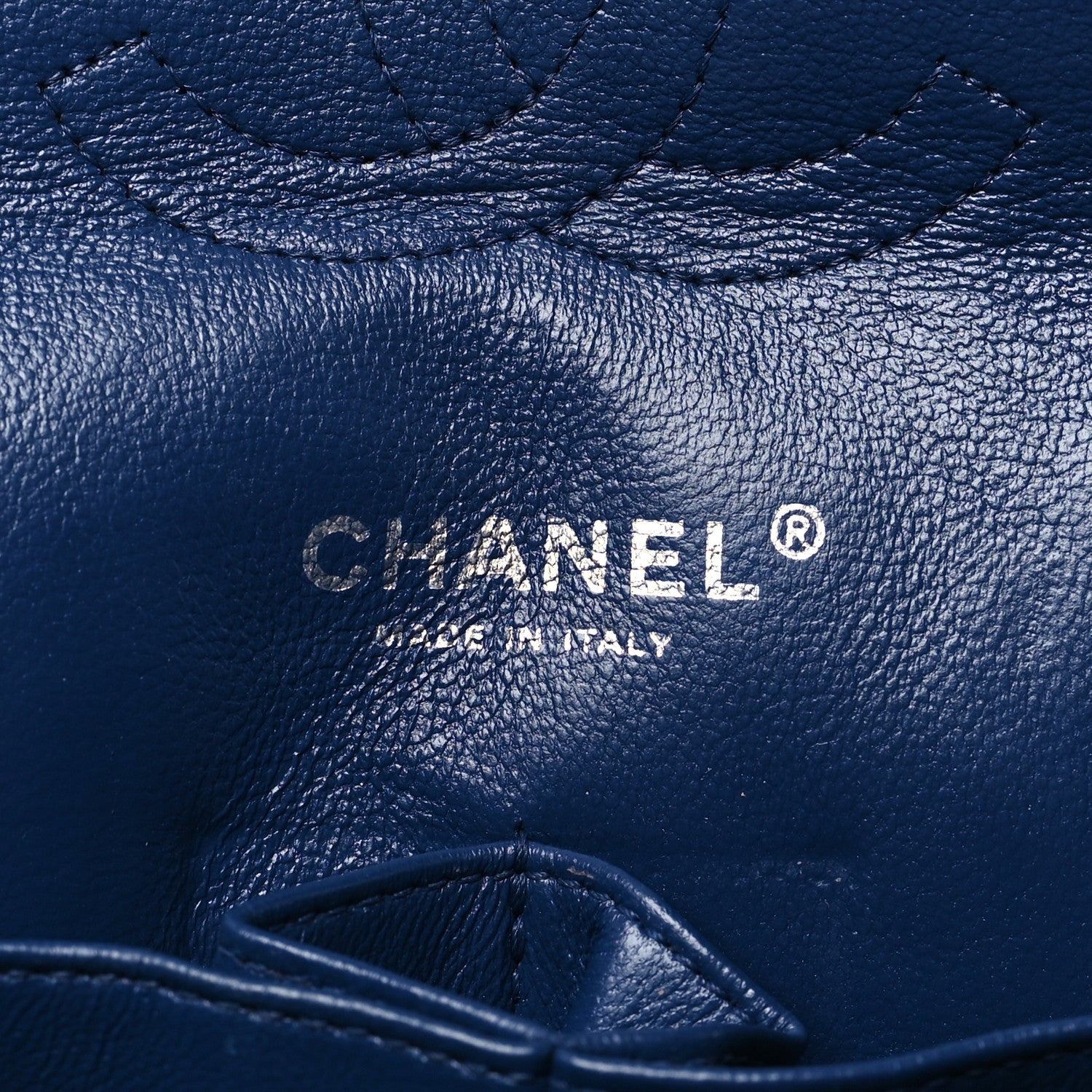 Lambskin Quilted Medium Double Flap Blue