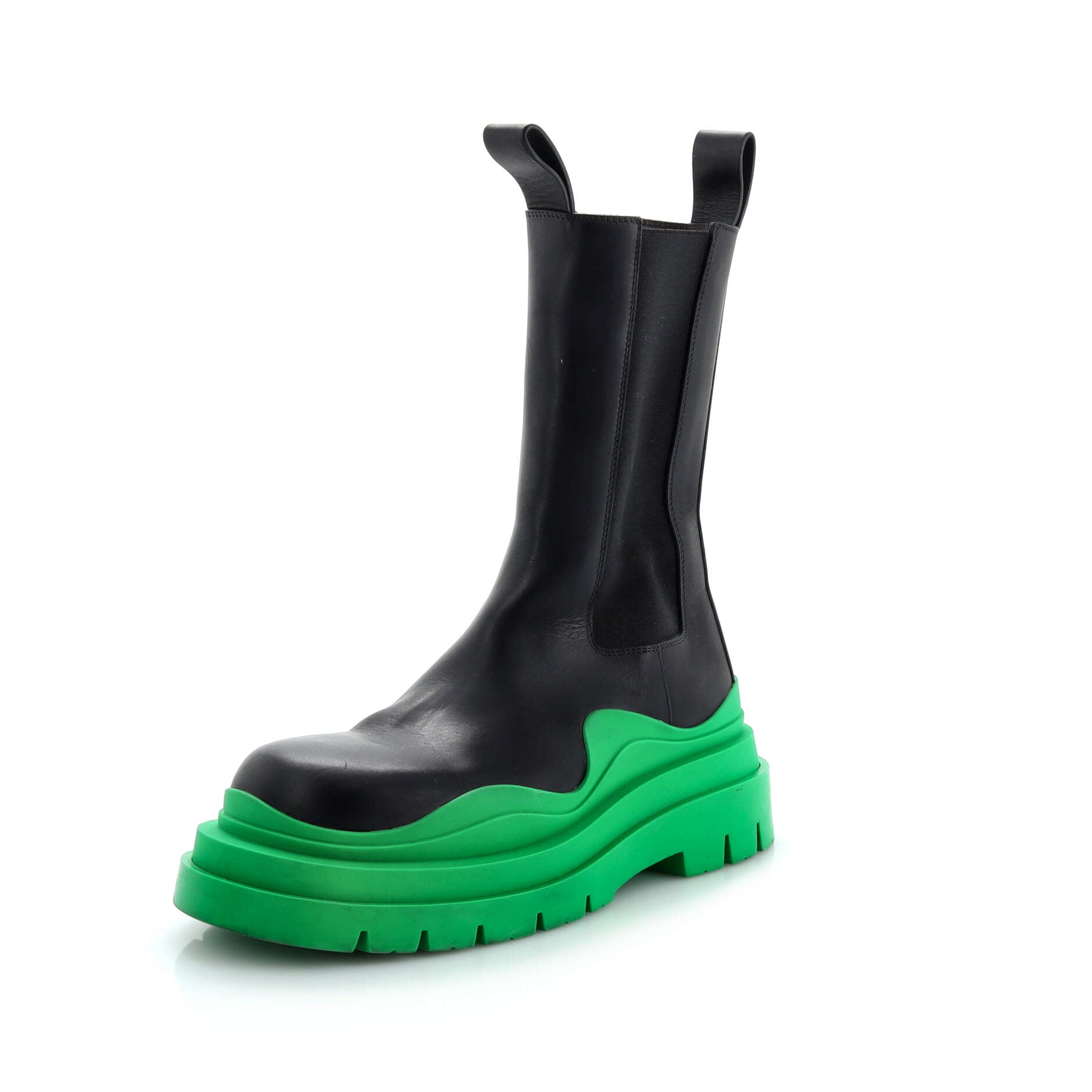 Women's Tire Chelsea Boots Leather and Rubber