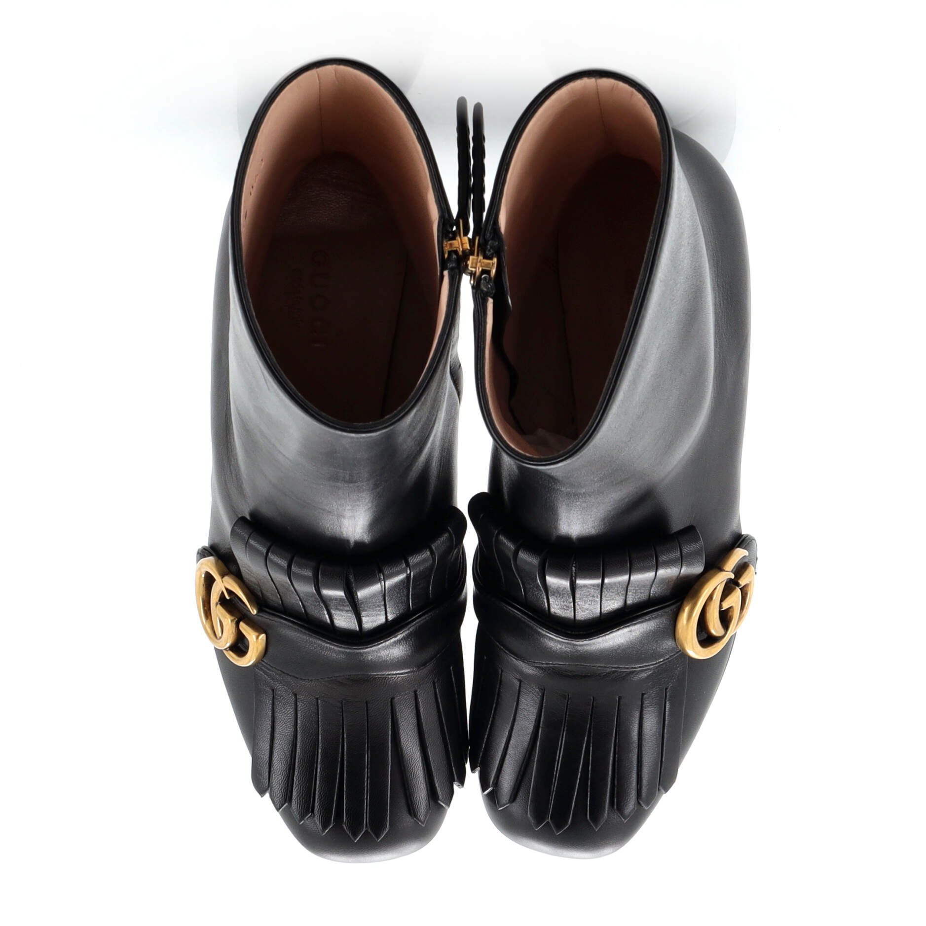 Women's GG Marmont Fringed Boots Leather