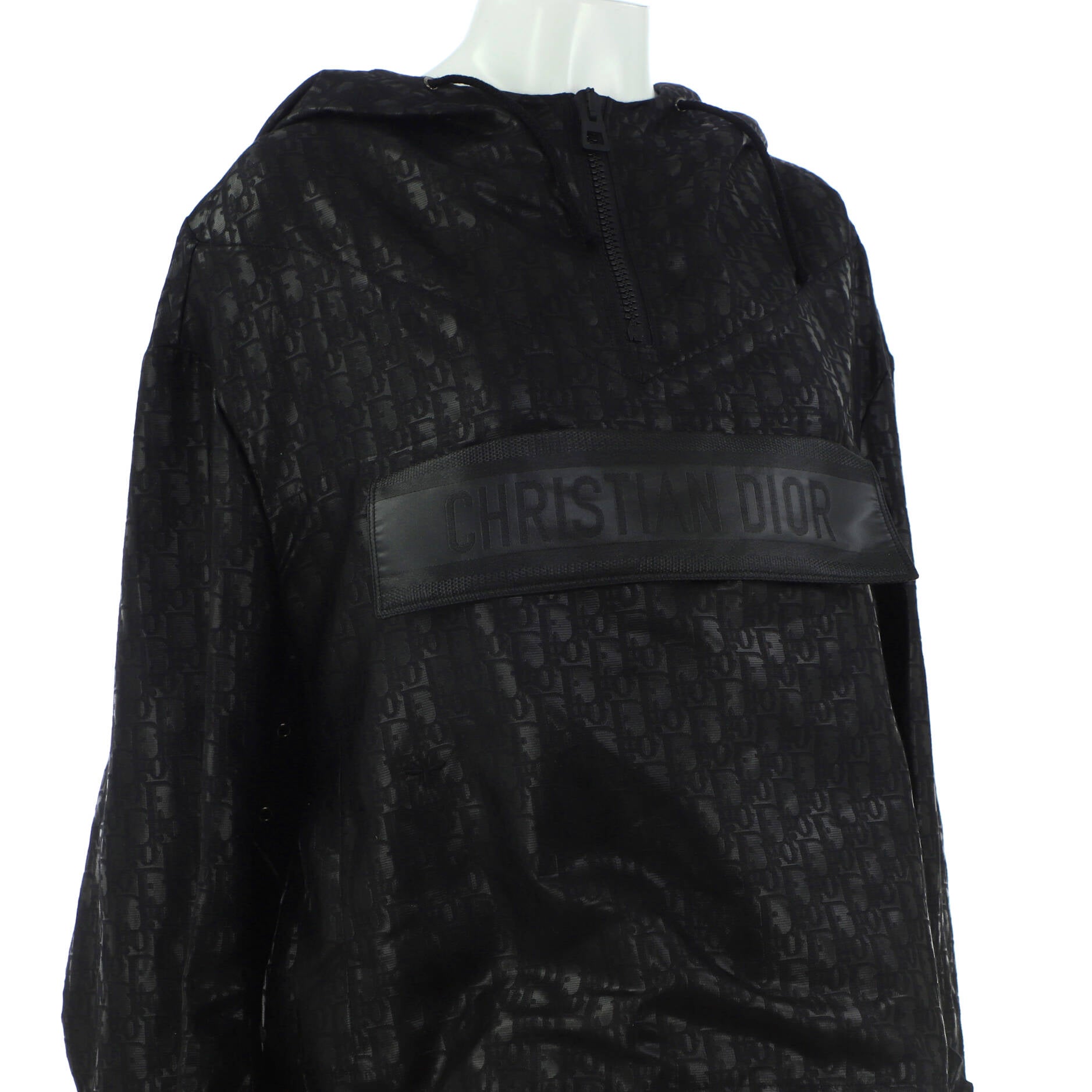 Women's Hooded Anorak Jacket Oblique Jacquard