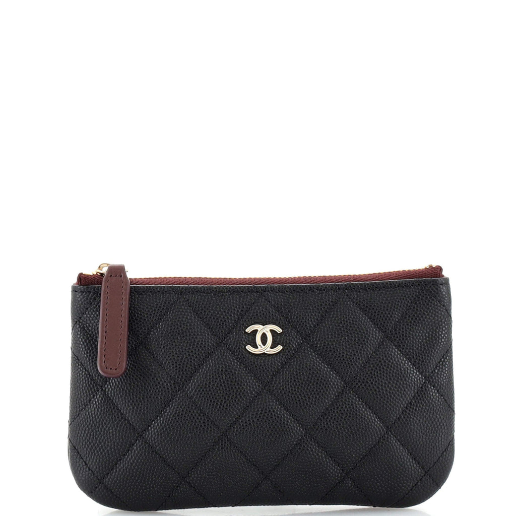 Classic O Case Pouch Quilted Caviar Mini