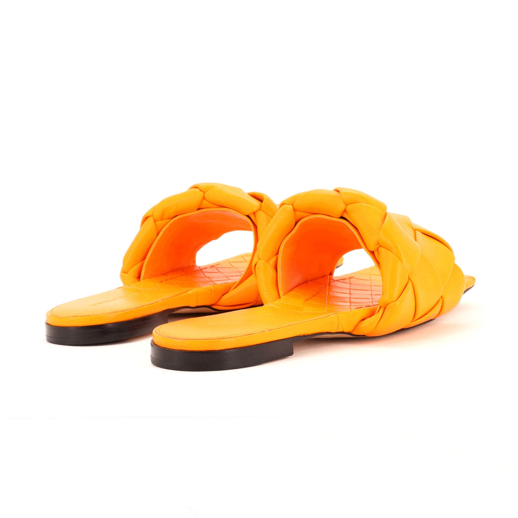 Women's Lido Flat Sandals Maxi Intrecciato Leather