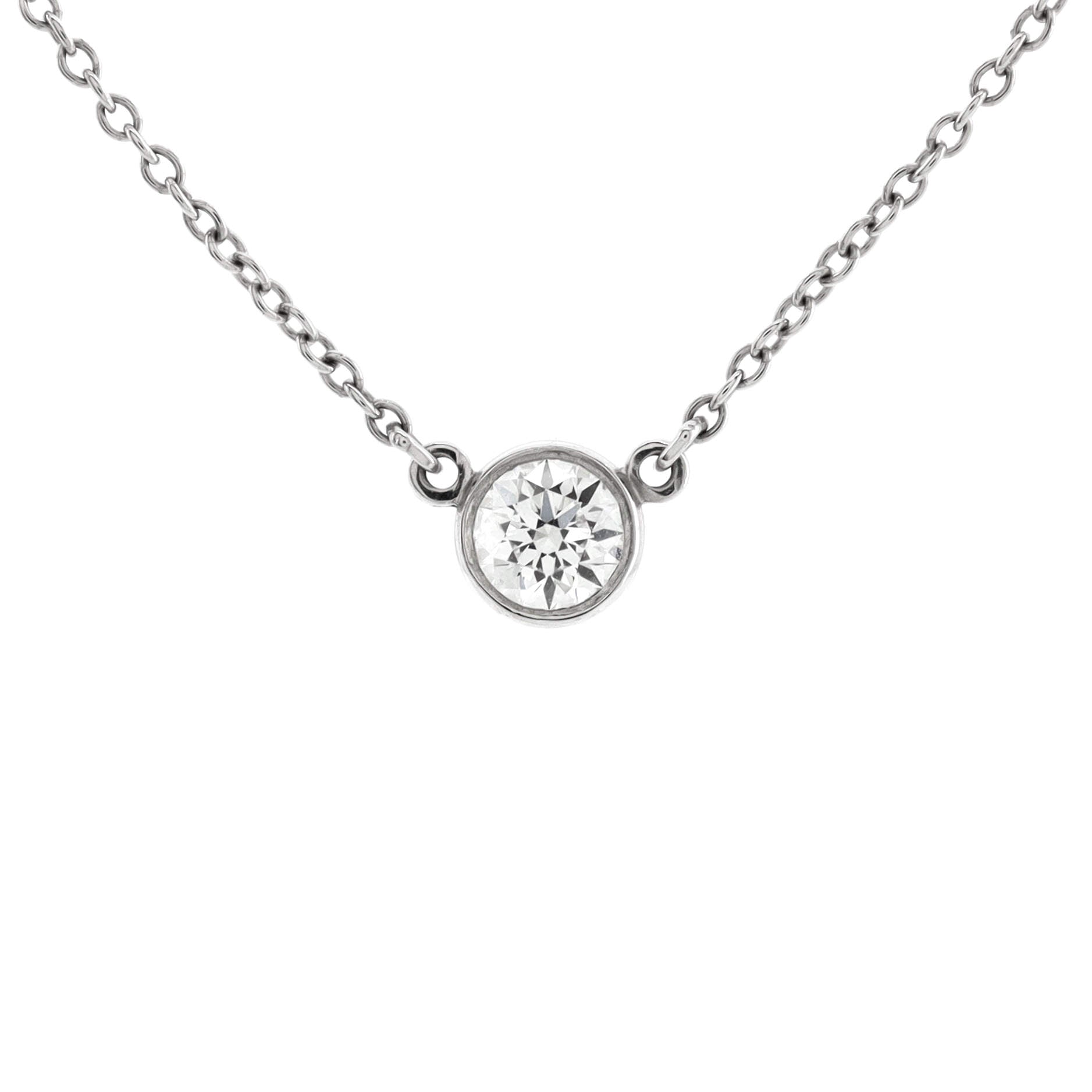 Elsa Peretti Diamonds By The Yard Pendant Necklace Platinum with Diamond 0.20-0.29CT