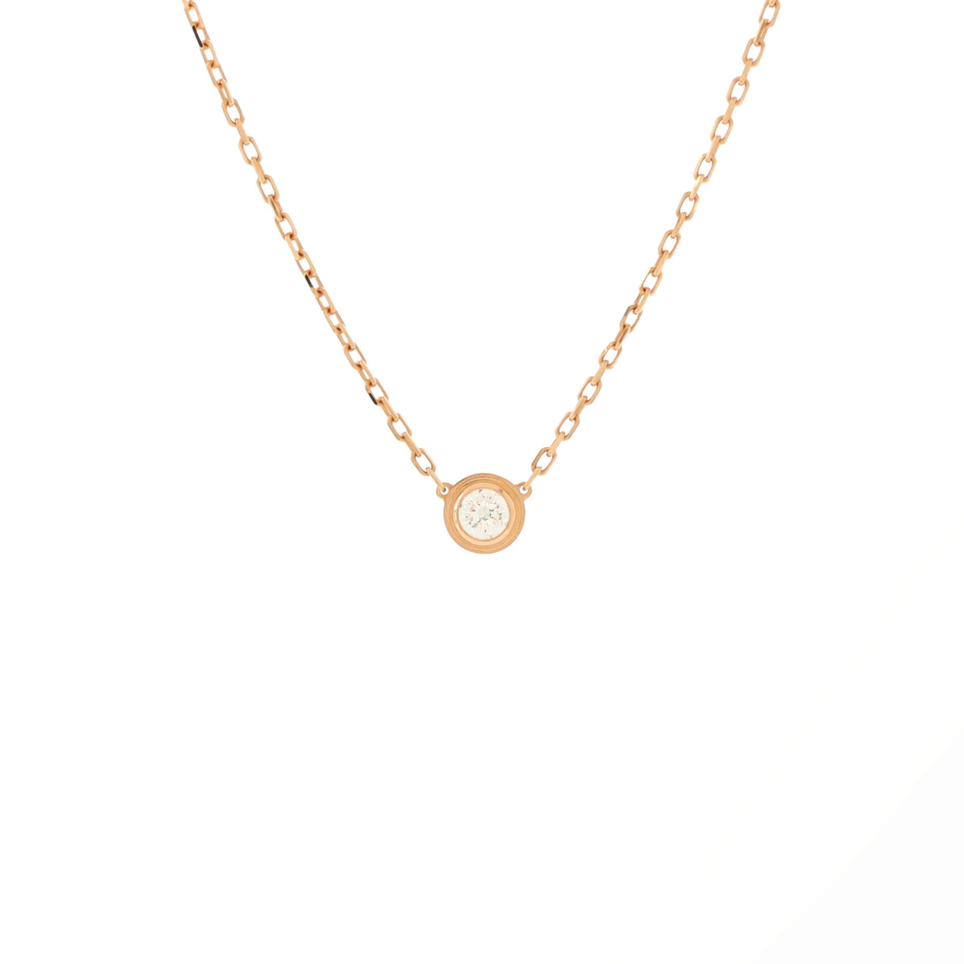 D'Amour Pendant Necklace 18K Rose Gold with Diamond Large