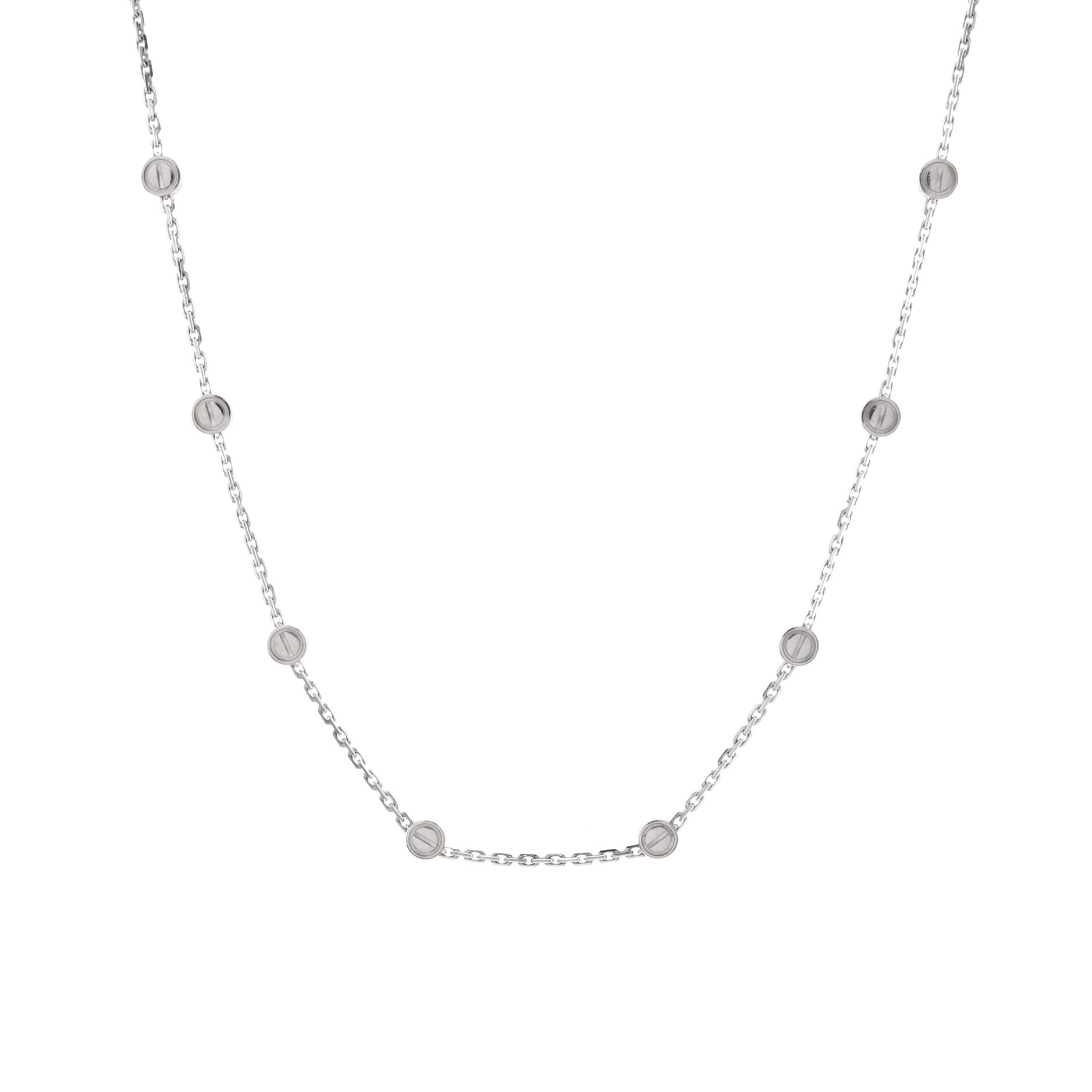 Love Station Necklace 18K White Gold