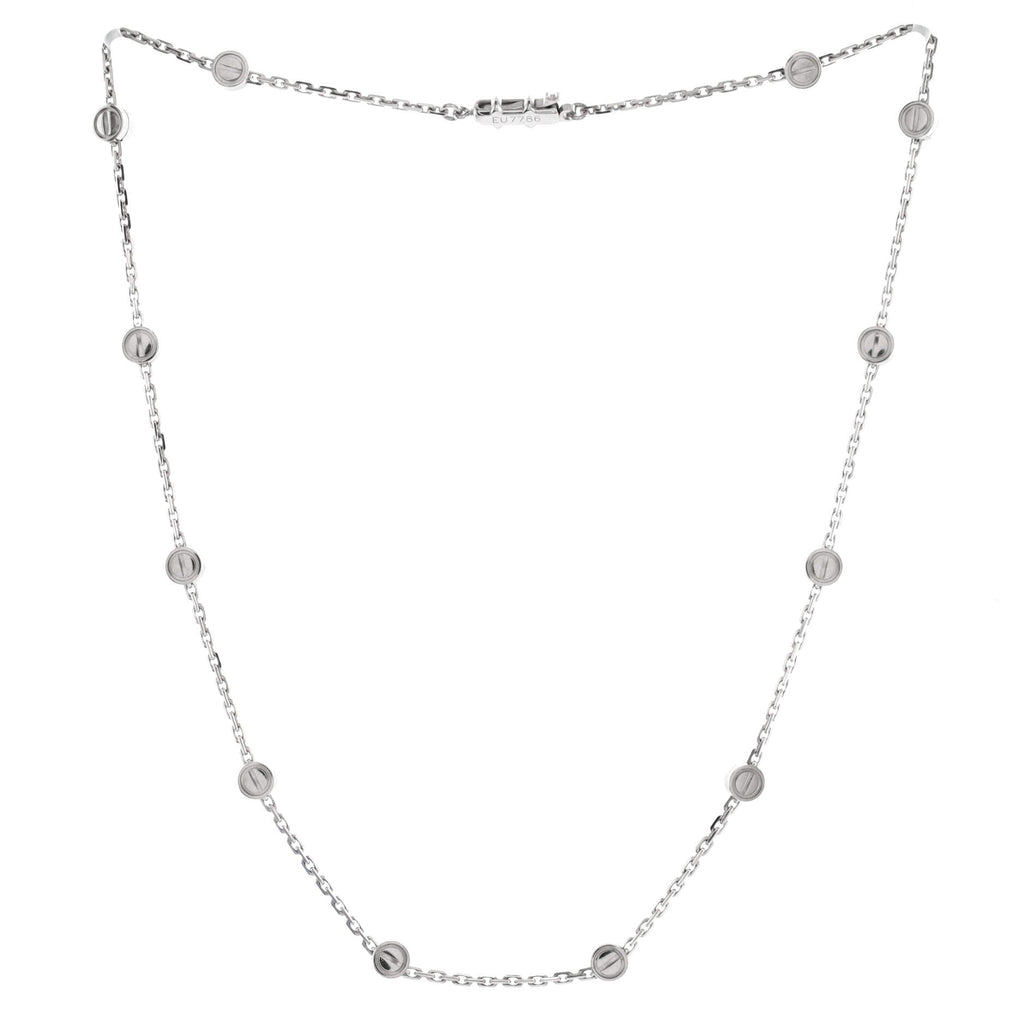 Love Station Necklace 18K White Gold