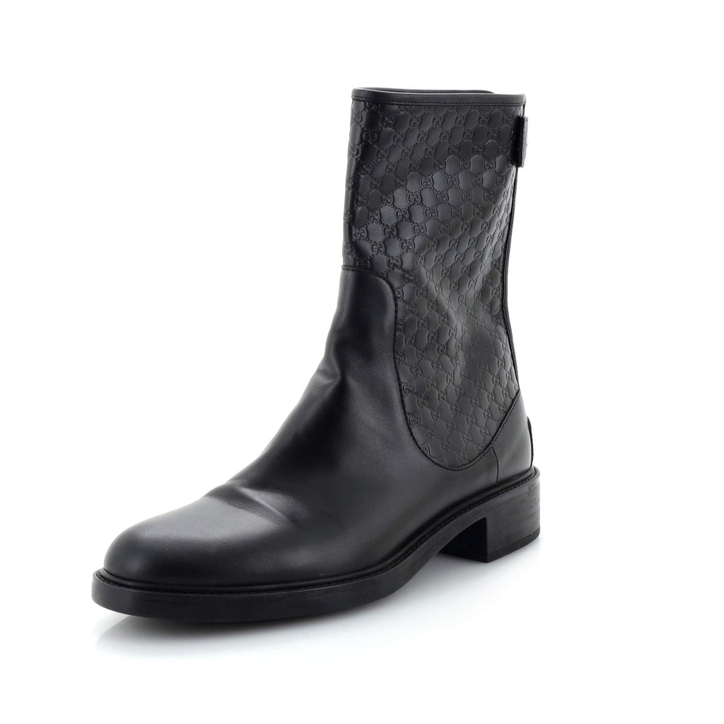 Women's Zip Ankle Boots Microguccissima Leather
