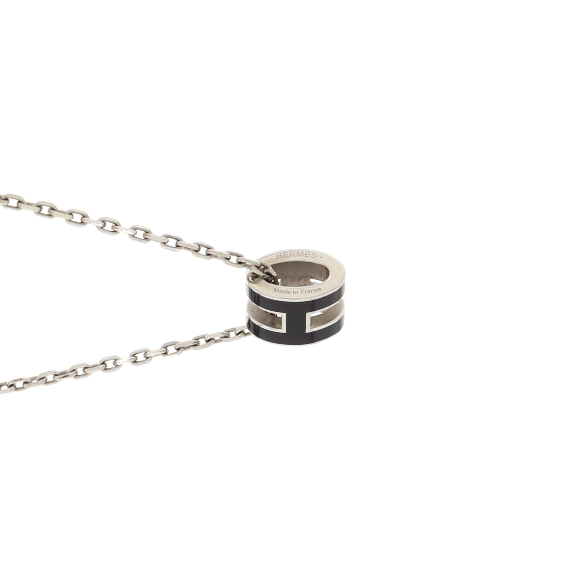 Pop H Pendant Chain Necklace Metal and Enamel Mini