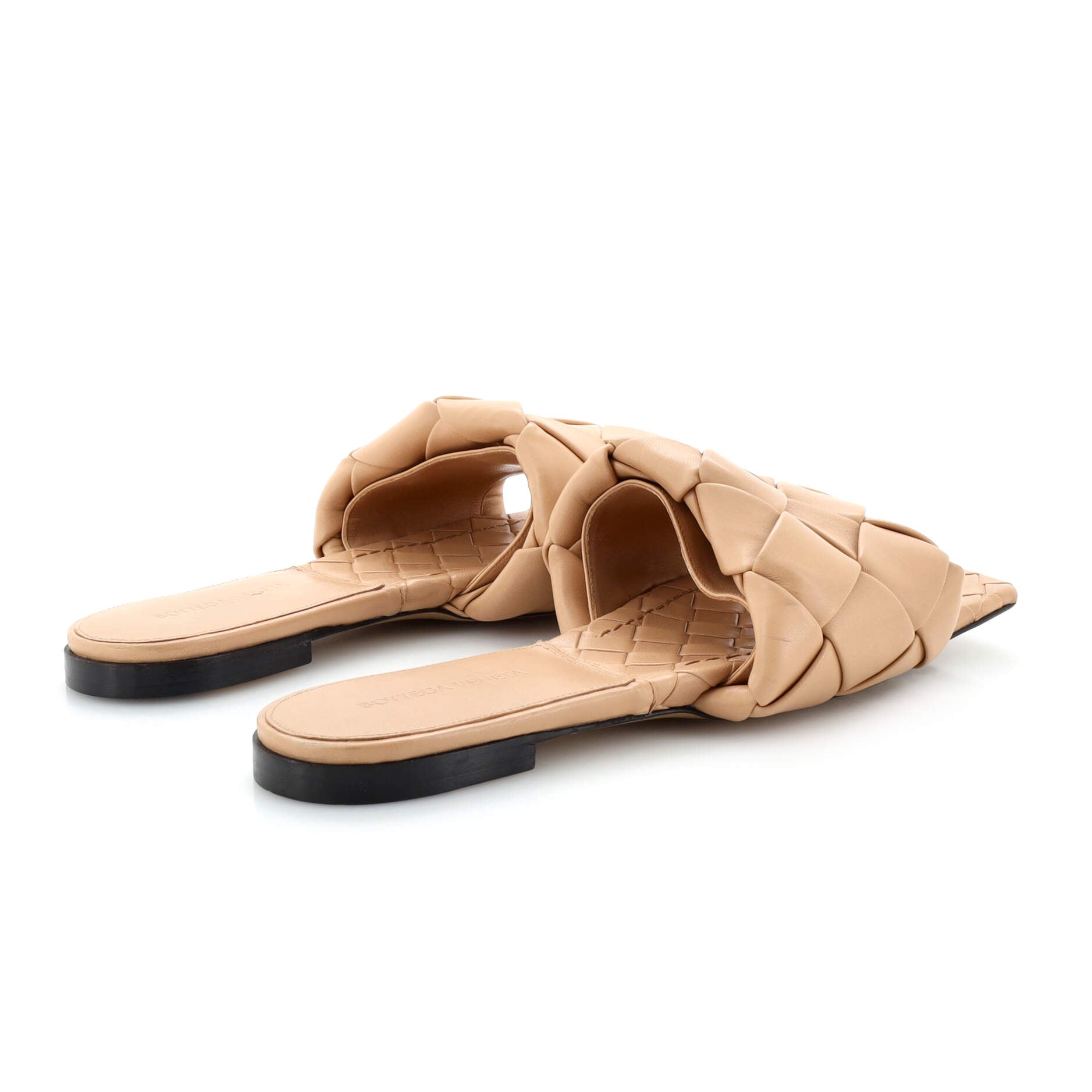 Women's Lido Flat Sandals Maxi Intrecciato Leather