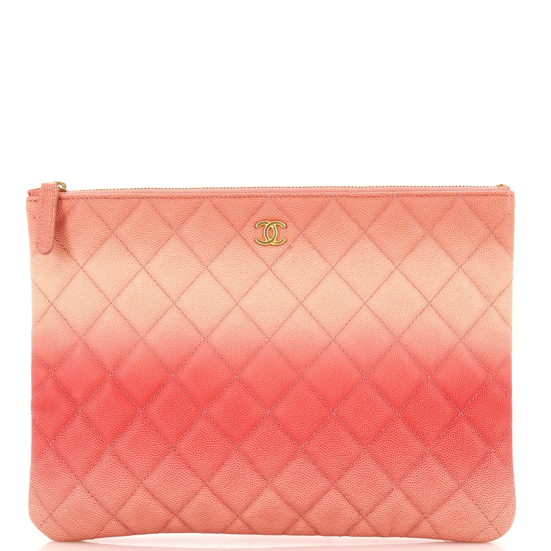O Case Clutch Quilted Ombre Caviar Medium