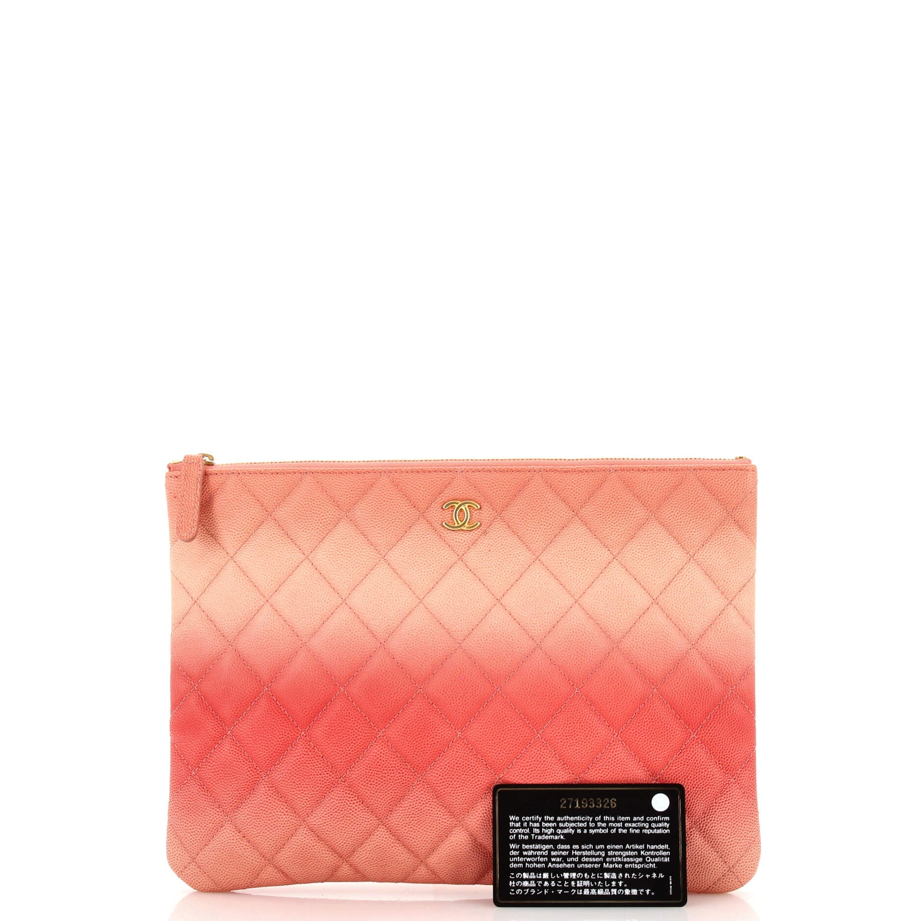 O Case Clutch Quilted Ombre Caviar Medium