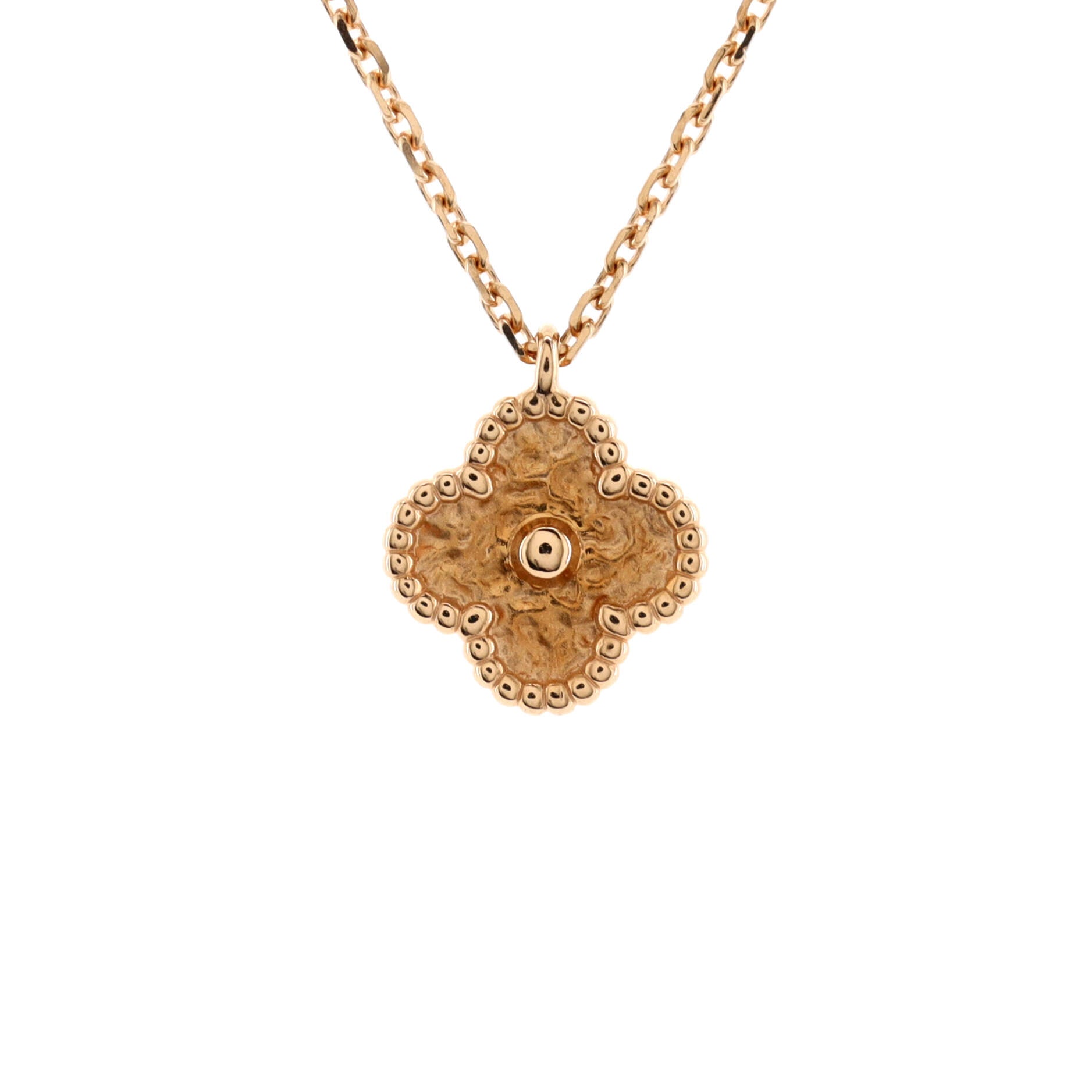 Sweet Alhambra Pendant Necklace 18K Rose Gold