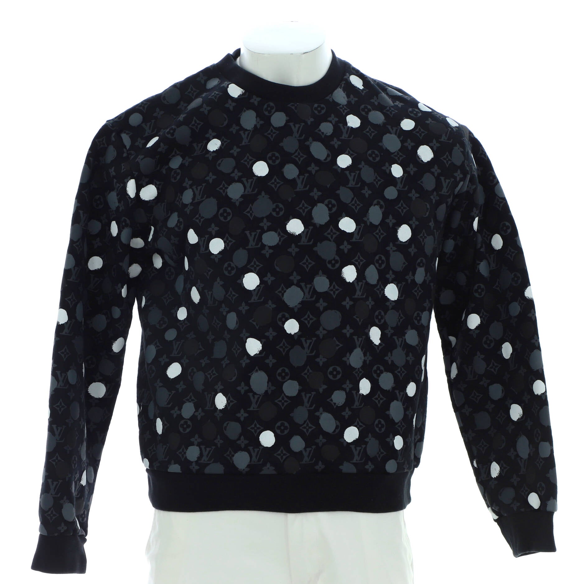 Men's Crewneck Sweatshirt Yayoi Kusama Painted Dots Monogram Eclipse Cotton