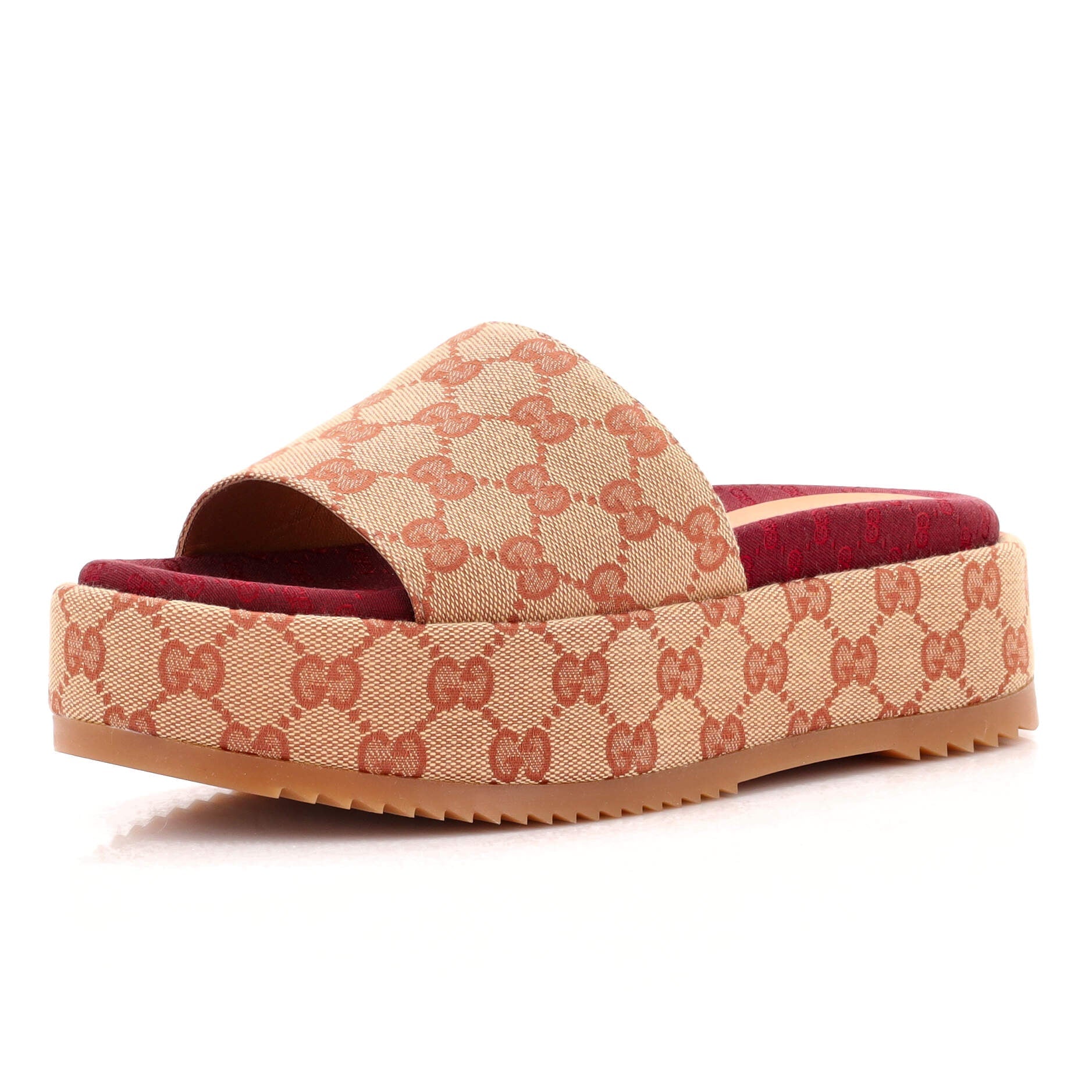 Women's Angelina Platform Slide Sandals GG Canvas