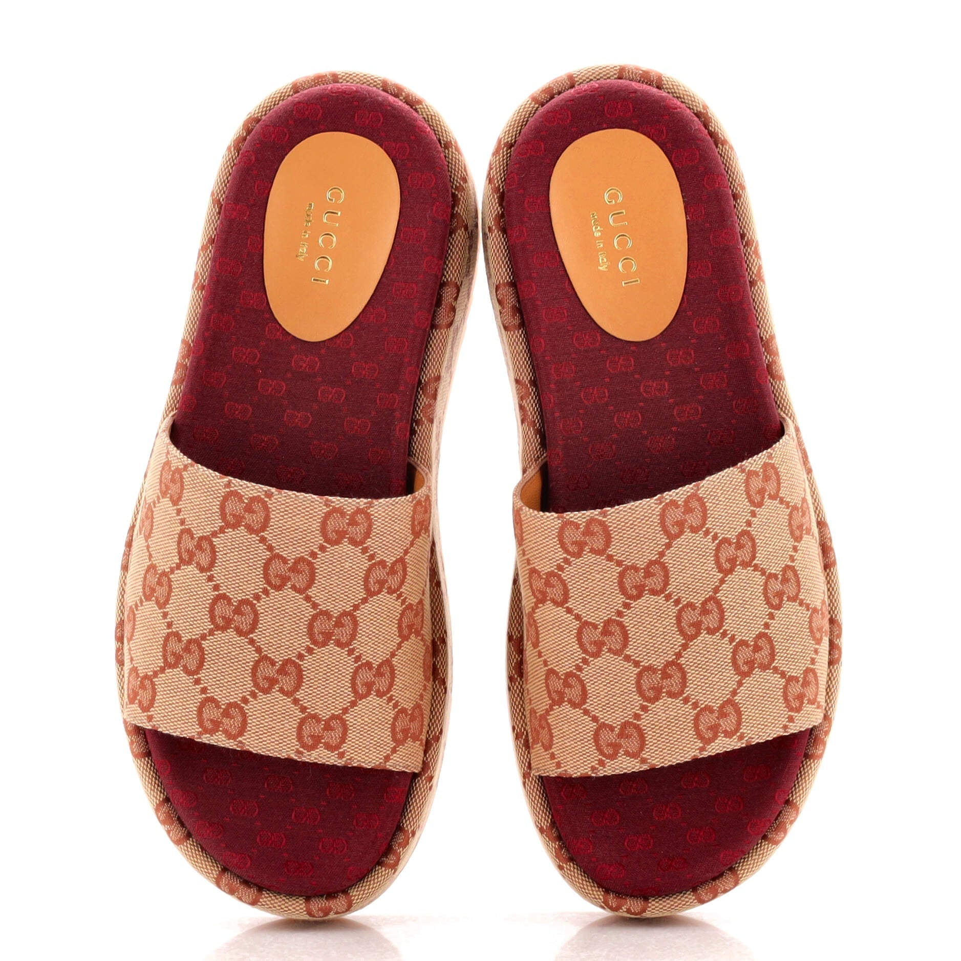 Women's Angelina Platform Slide Sandals GG Canvas