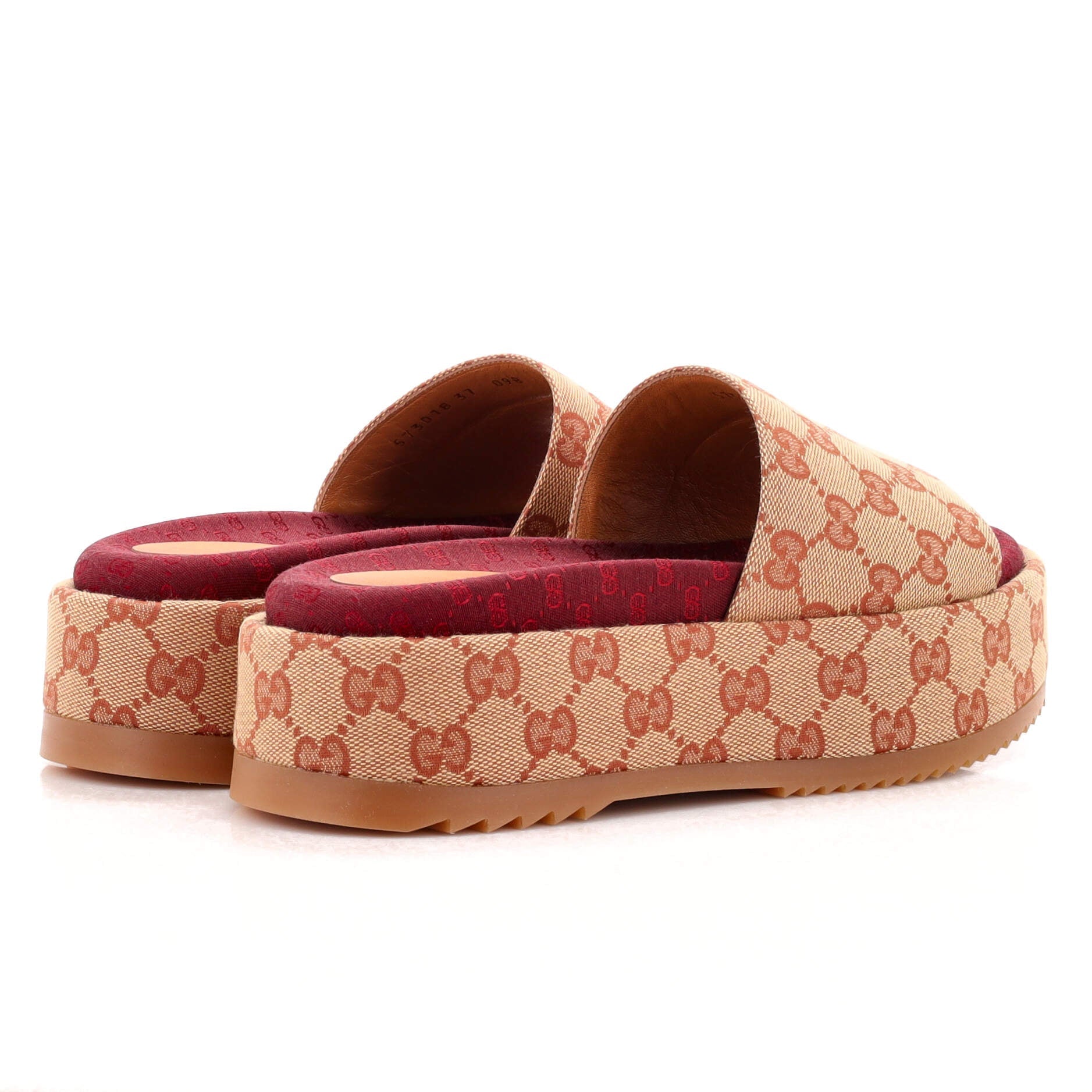 Women's Angelina Platform Slide Sandals GG Canvas
