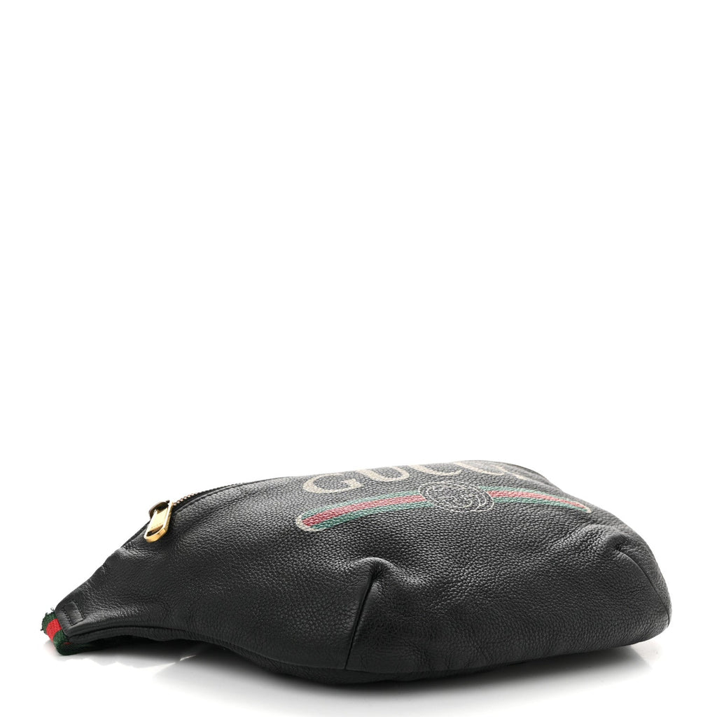 Grained Calfskin Logo Belt Bag Black