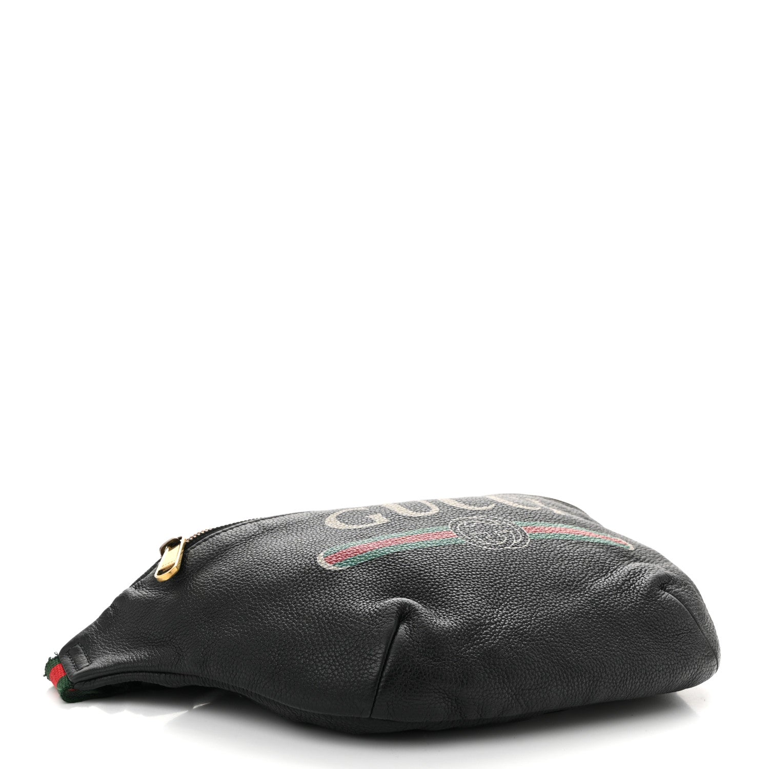 Grained Calfskin Logo Belt Bag Black