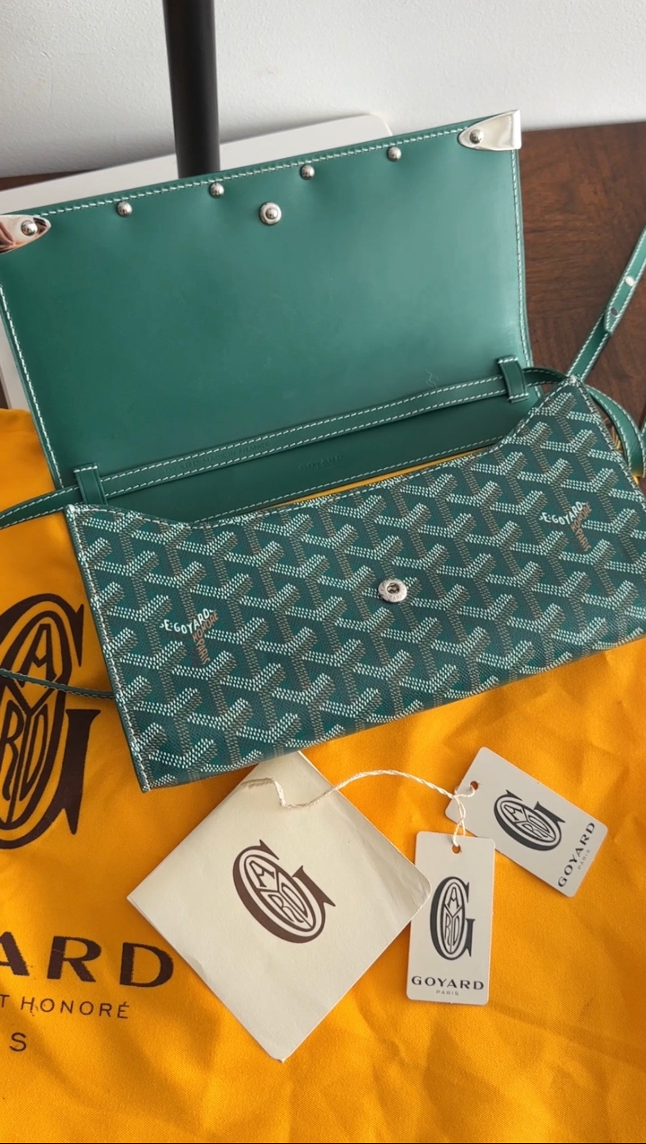 Goyard Monte Carlo PM Clutch Green Crossbody Bag