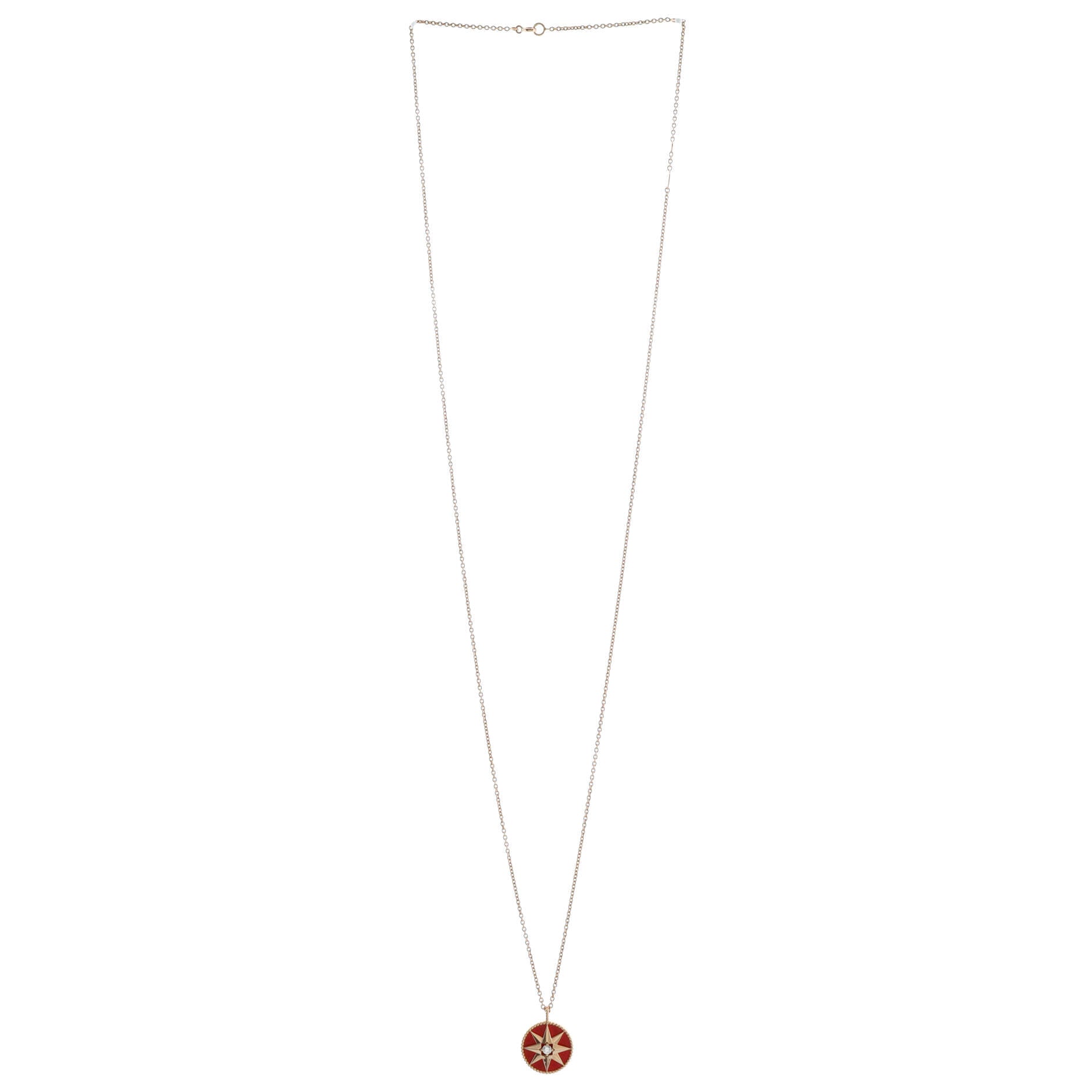 Rose des Vents Pendant Necklace 18K Rose Gold with Diamond and Ceramic Medium