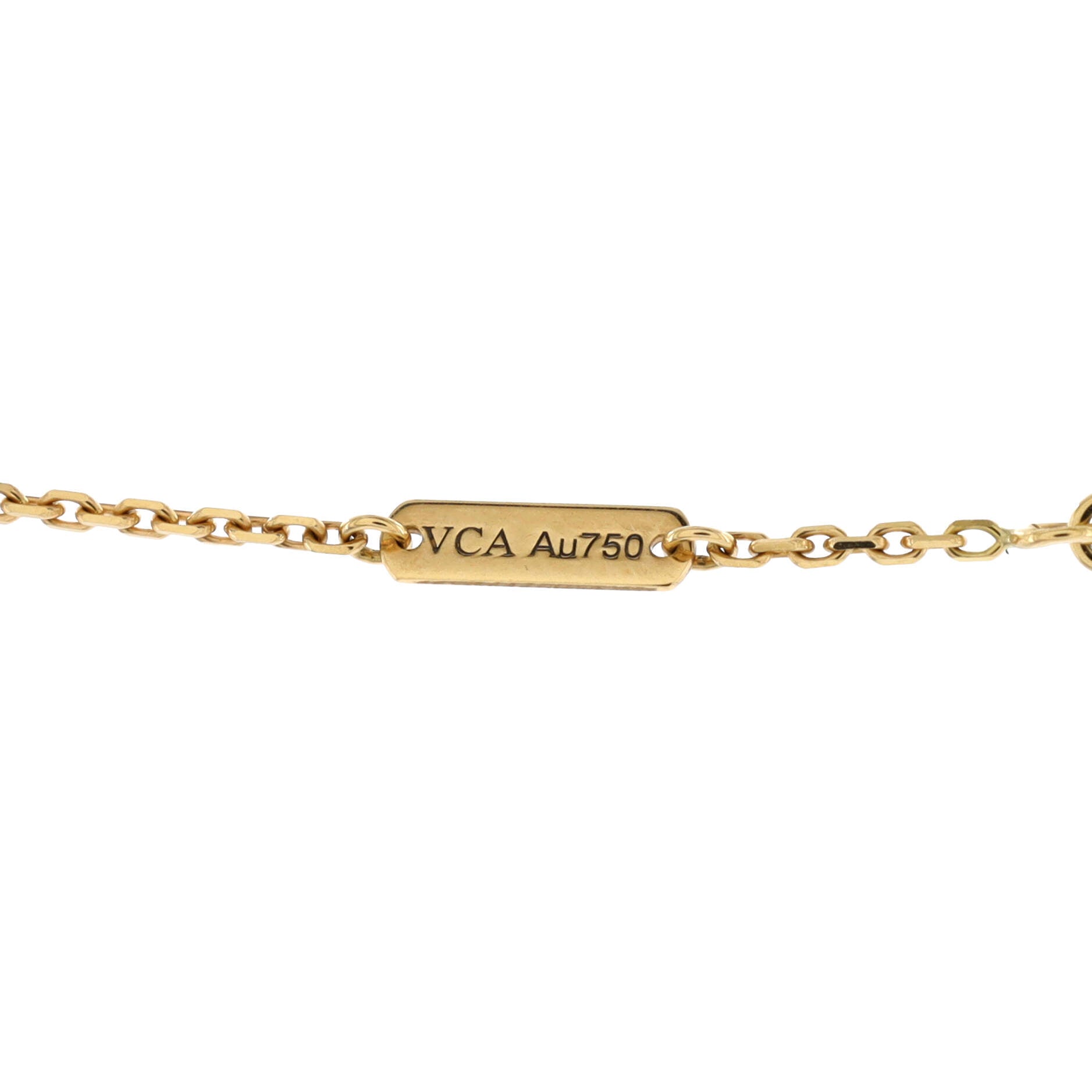 Vintage Alhambra Pendant Necklace 18K Yellow Gold and Onyx
