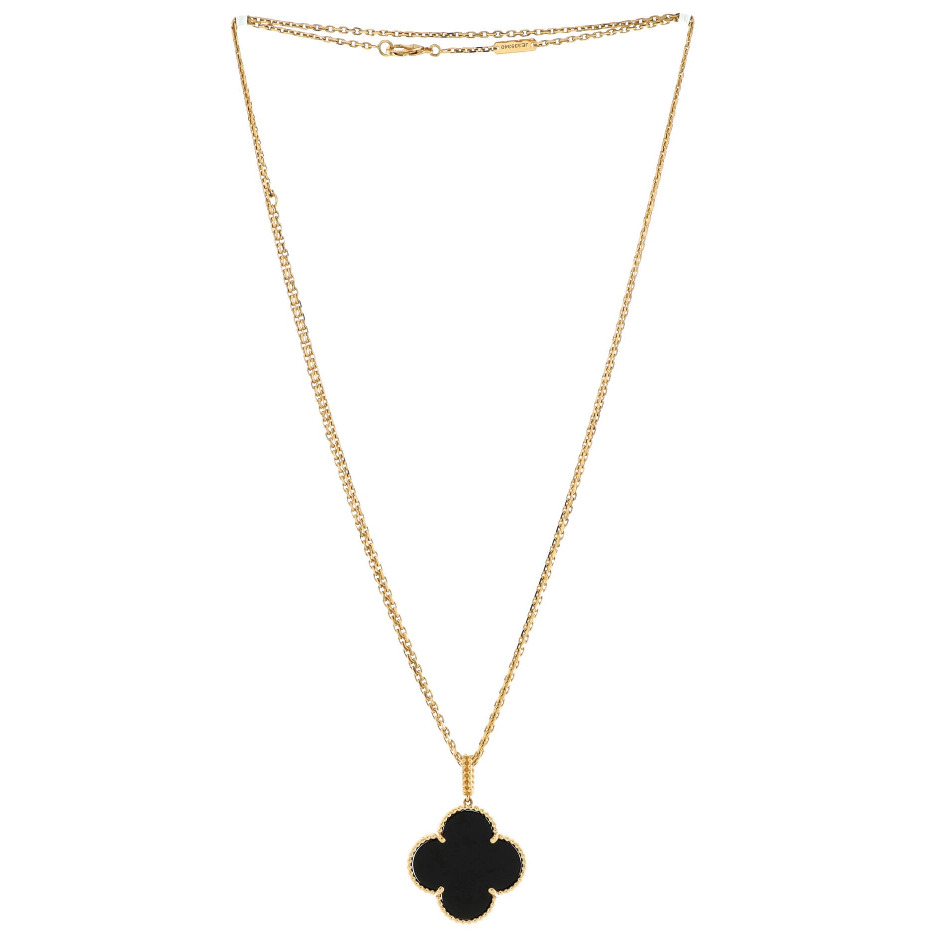 Magic Alhambra Pendant Necklace 18K Yellow Gold and Onyx
