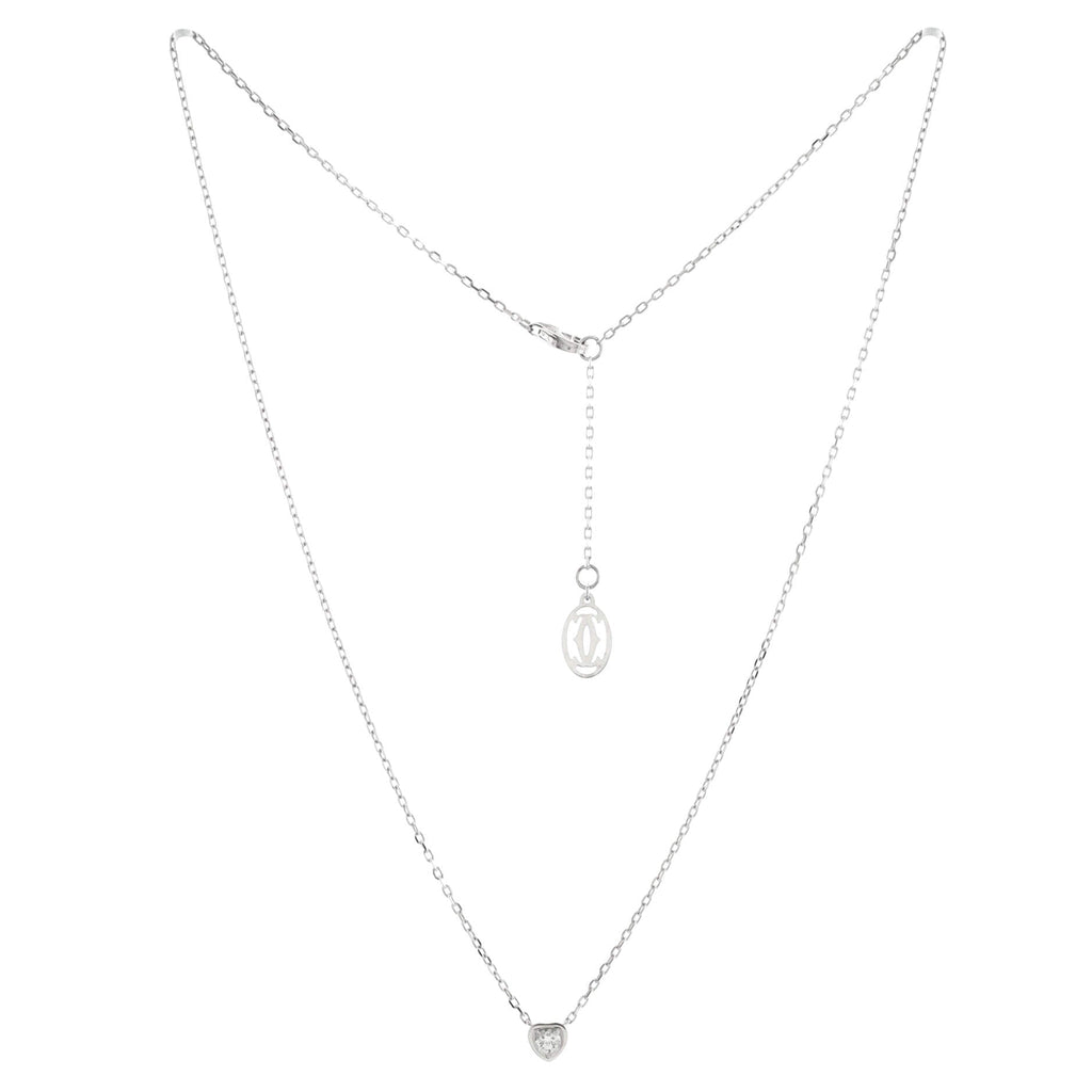 D'Amour Heart Pendant Necklace 18K White Gold with Diamond