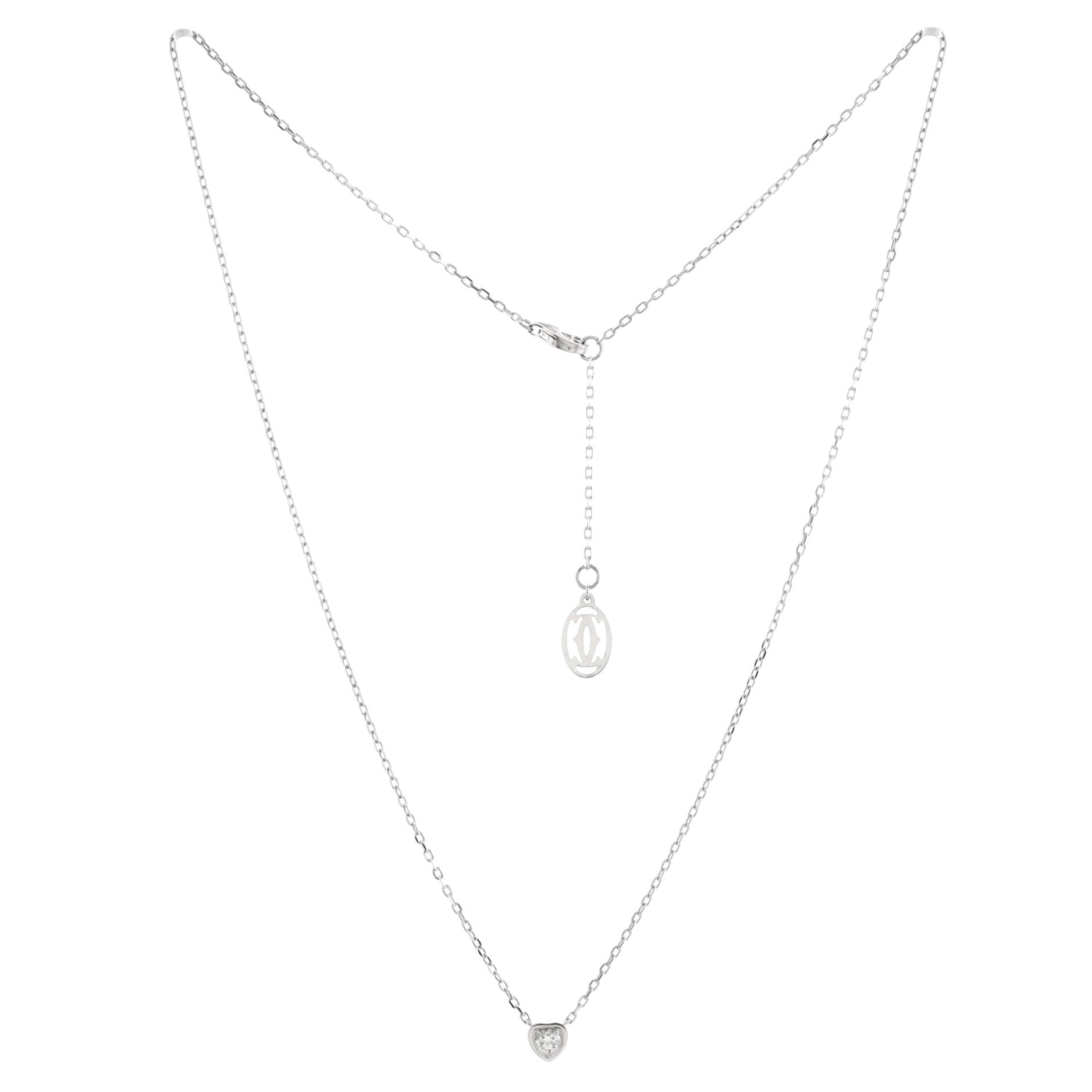 D'Amour Heart Pendant Necklace 18K White Gold with Diamond