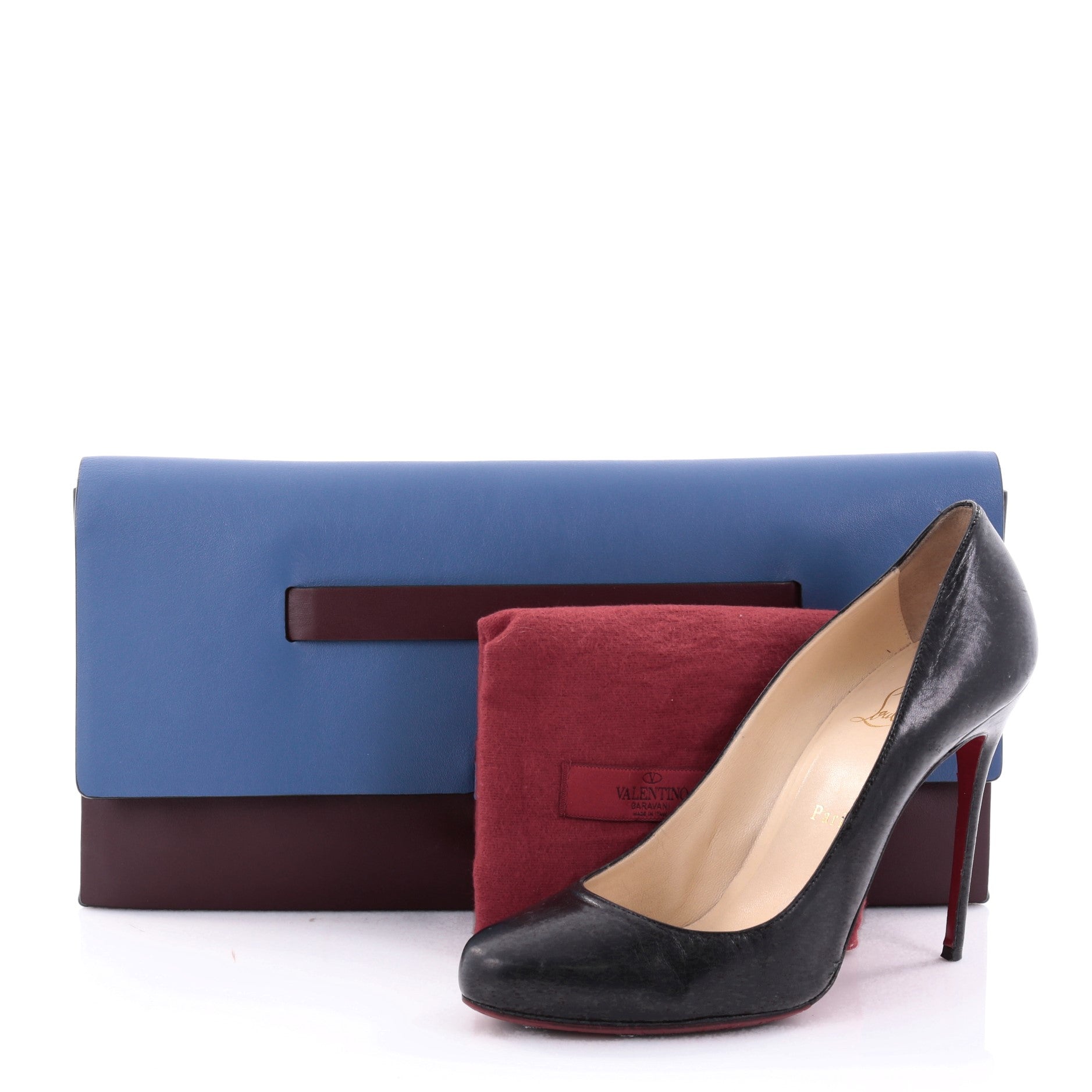 Mime Clutch Colorblock Leather
