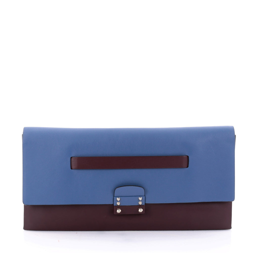 Mime Clutch Colorblock Leather