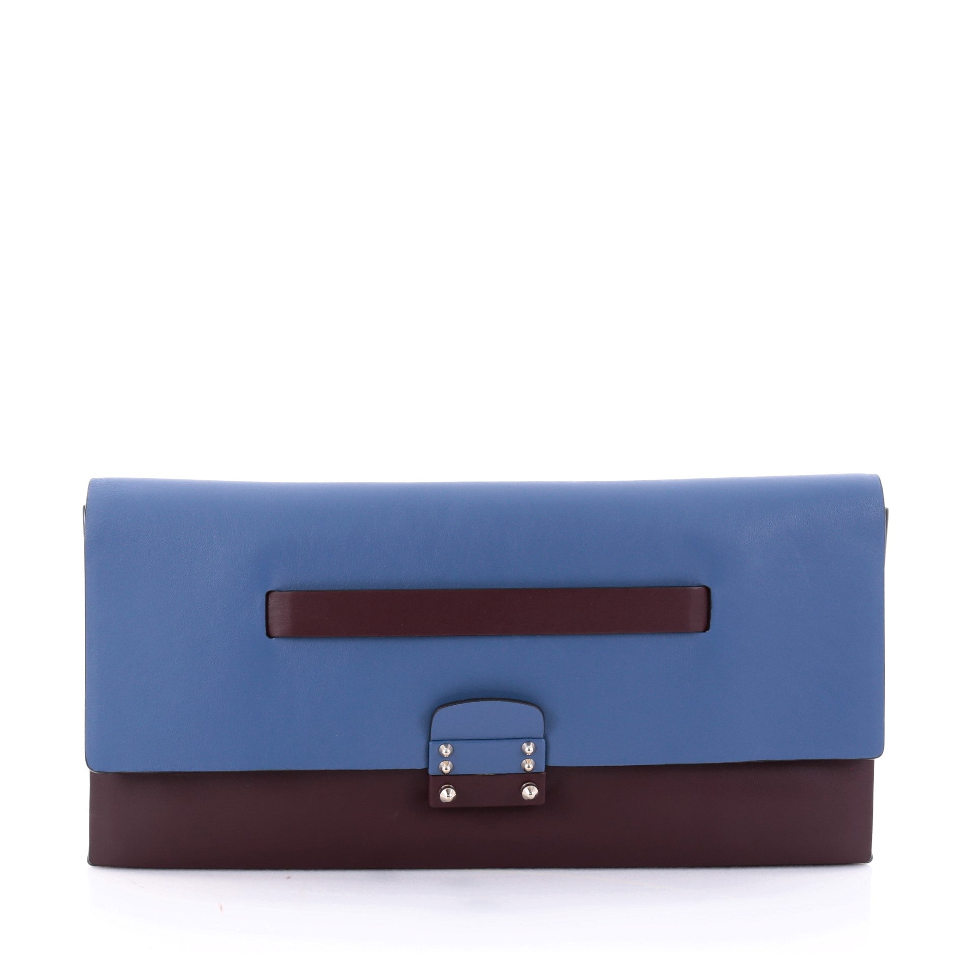 Mime Clutch Colorblock Leather